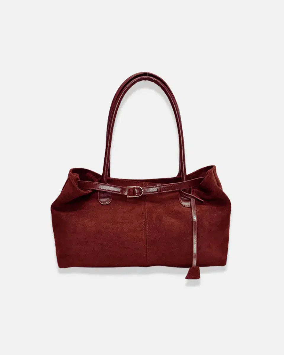 Damon – Autumn elegance – Suede tote bag-10174666932551-Ivory Ombre