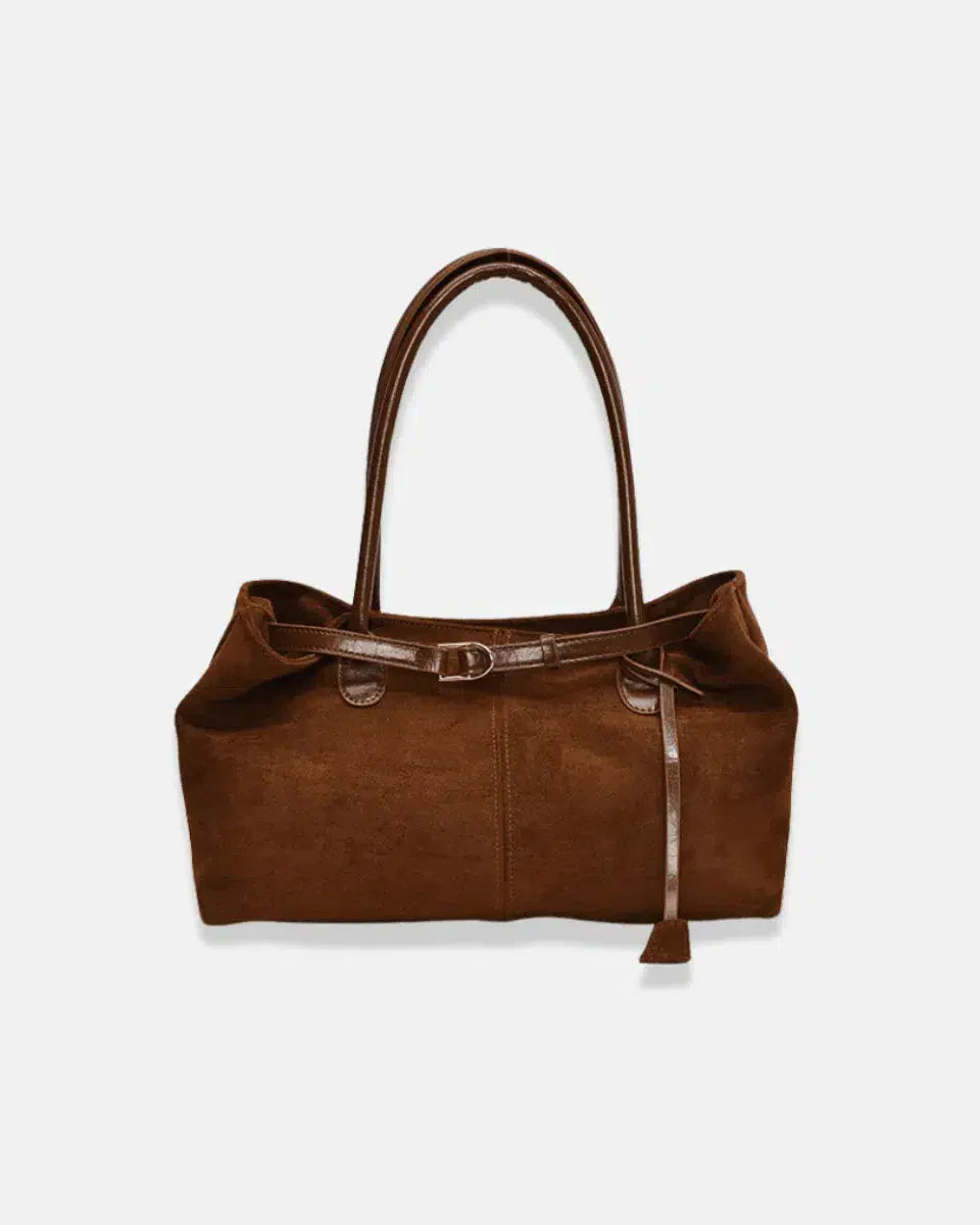 Damon – Autumn elegance – Suede tote bag-10174666932551-Ivory Ombre