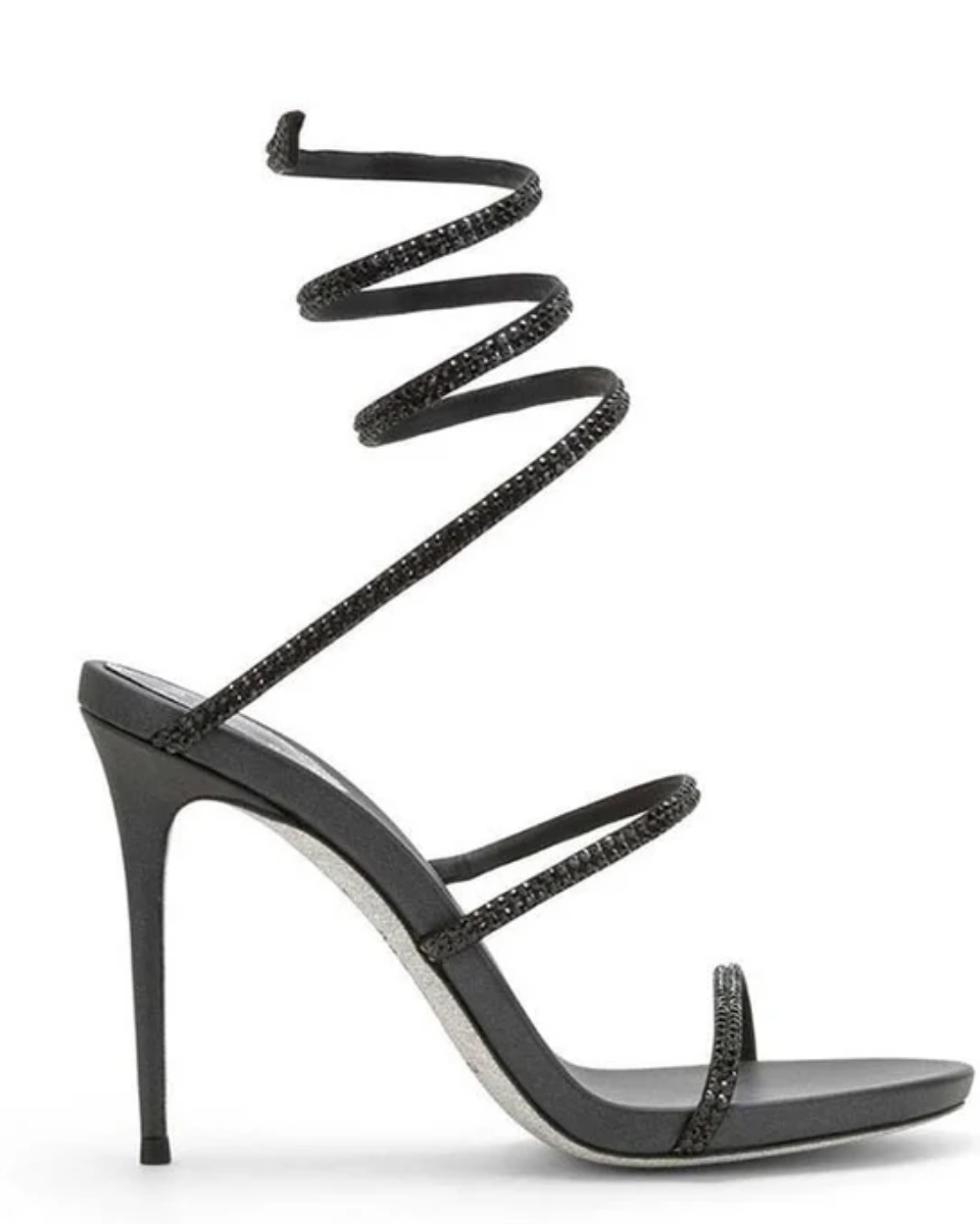 Desideria – Thin stiletto – Rhinestone double-strap heels-10174763106631-Ivory Ombre