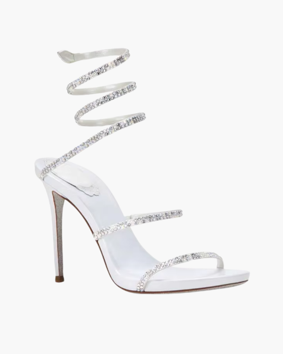Desideria – Thin stiletto – Rhinestone double-strap heels-10174763106631-Ivory Ombre