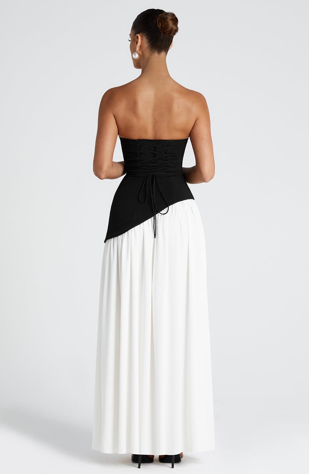 Elarisse – Sculpted contrast – Strapless evening dress-10174852366663-Ivory Ombre