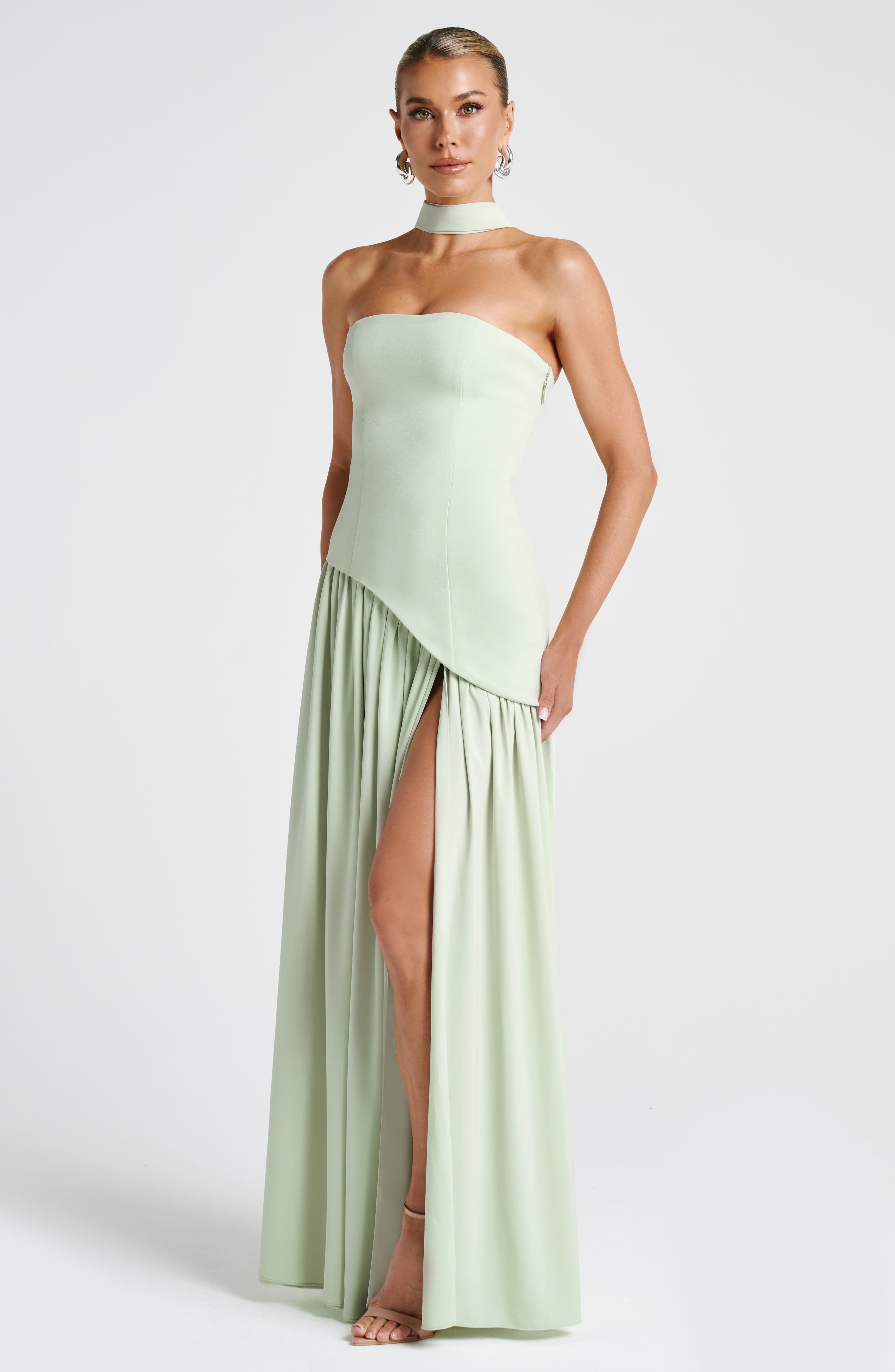 Elarisse – Sculpted contrast – Strapless evening dress-10174852366663-Ivory Ombre
