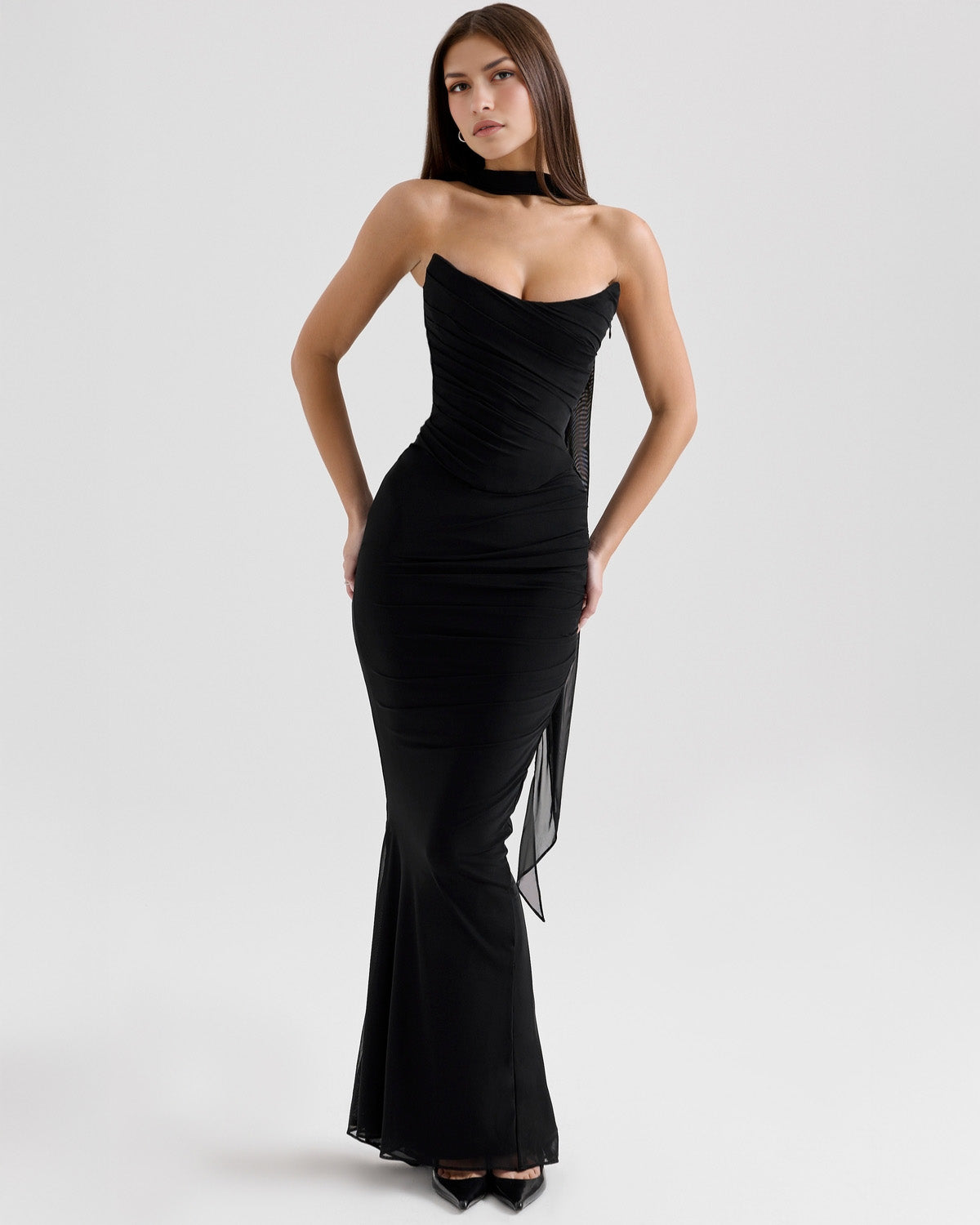 Elisari – Draped neckline – Evening gown-10192062546247-Ivory Ombre
