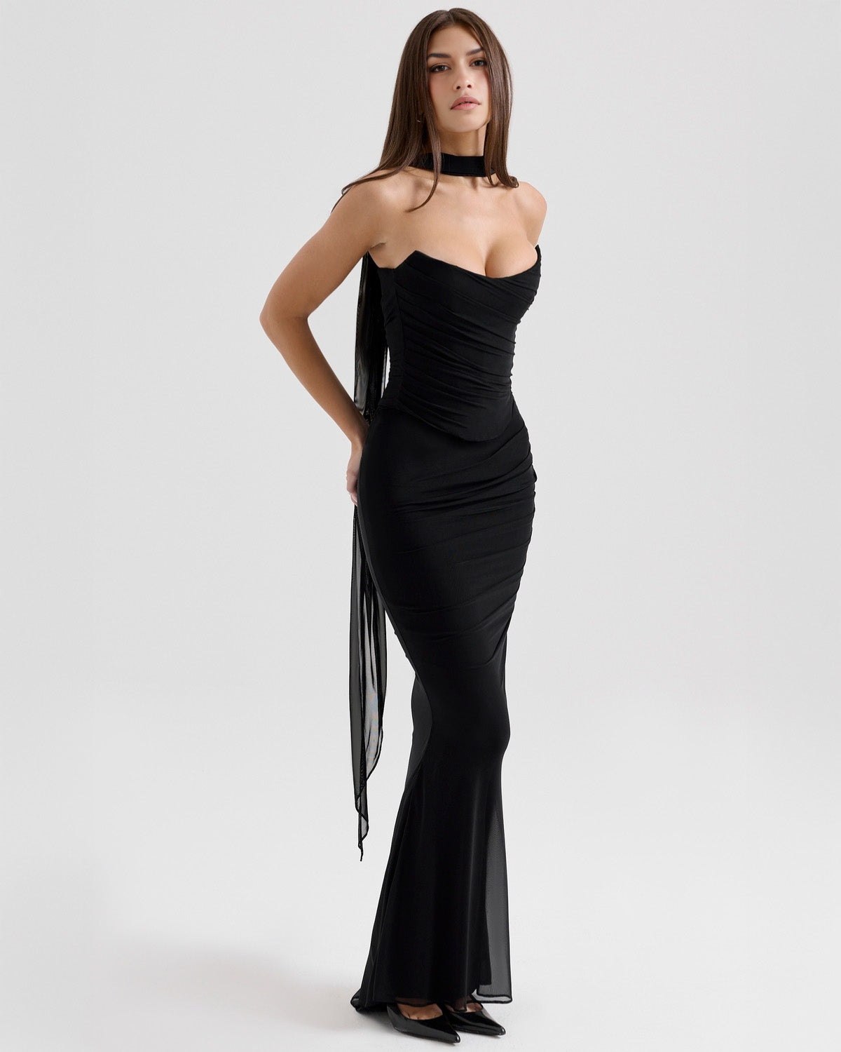 Elisari – Draped neckline – Evening gown-10192062546247-Ivory Ombre