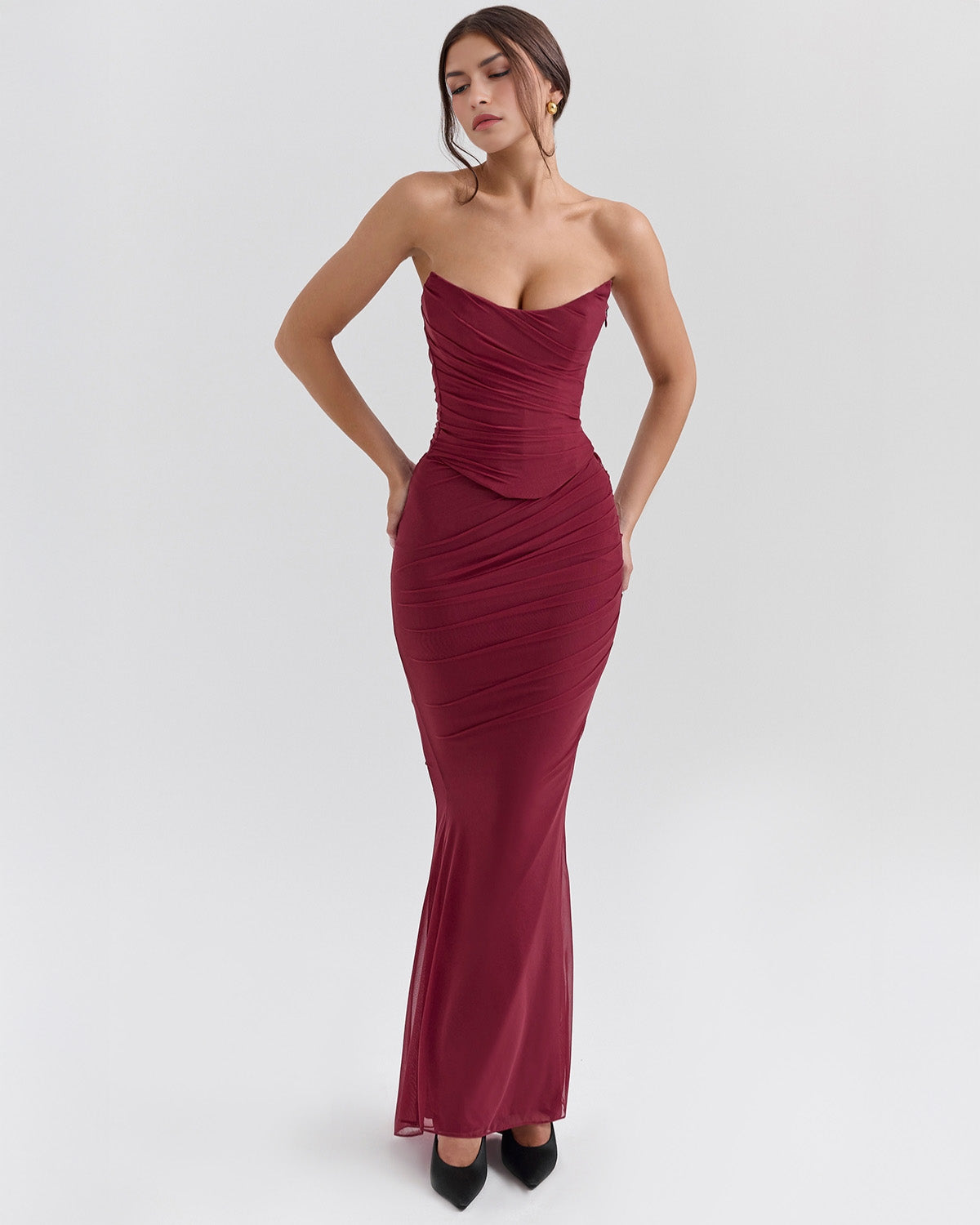Elisari – Draped neckline – Evening gown-10192062546247-Ivory Ombre