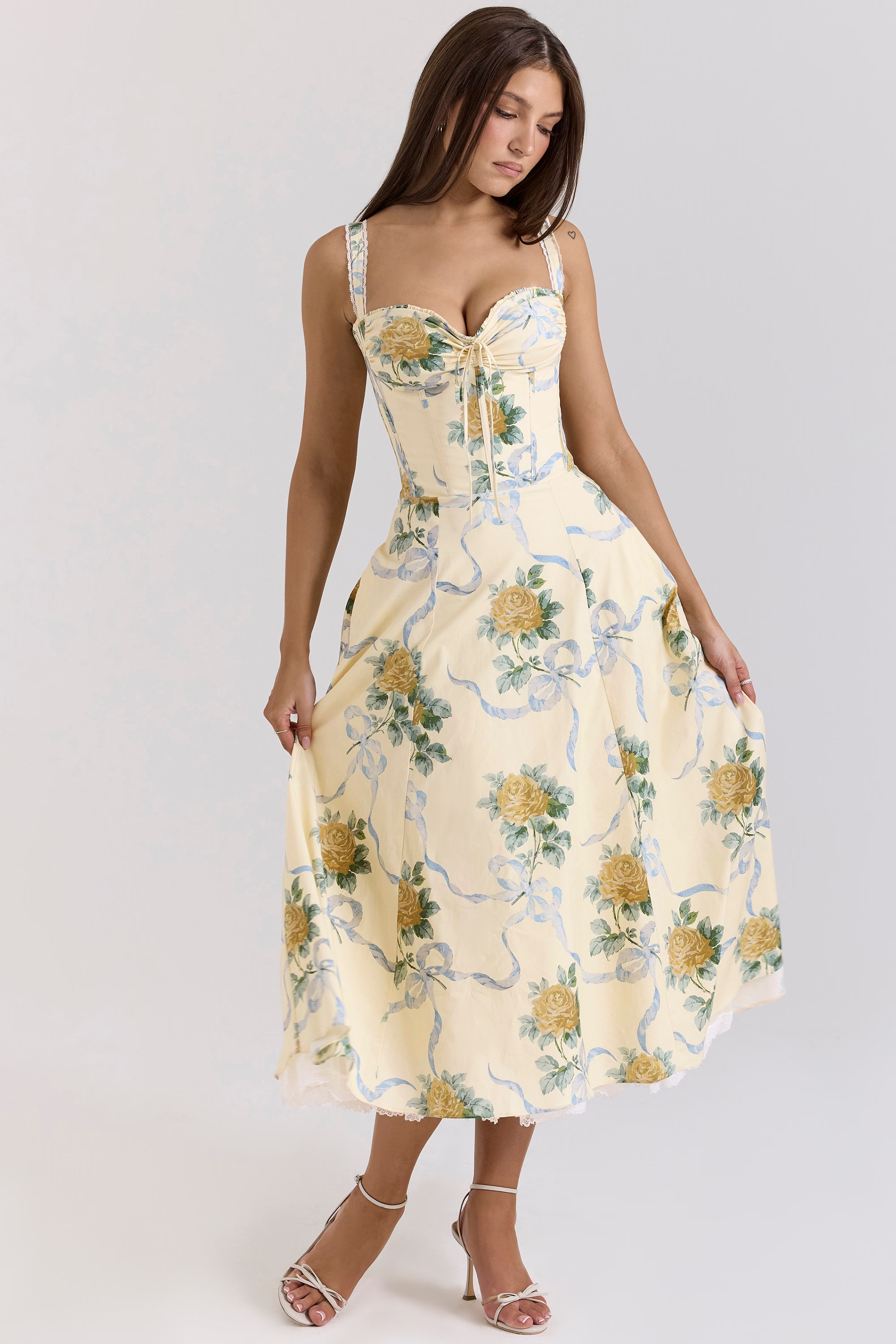 Elisora – Vintage floral – Midi sundress-10174851711303-Ivory Ombre