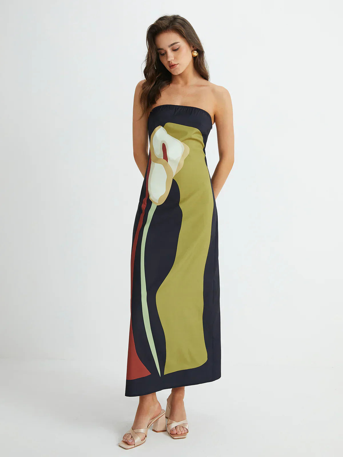 Elizabetha – Strapless silhouette – Maxi dress-10174734172487-Ivory Ombre
