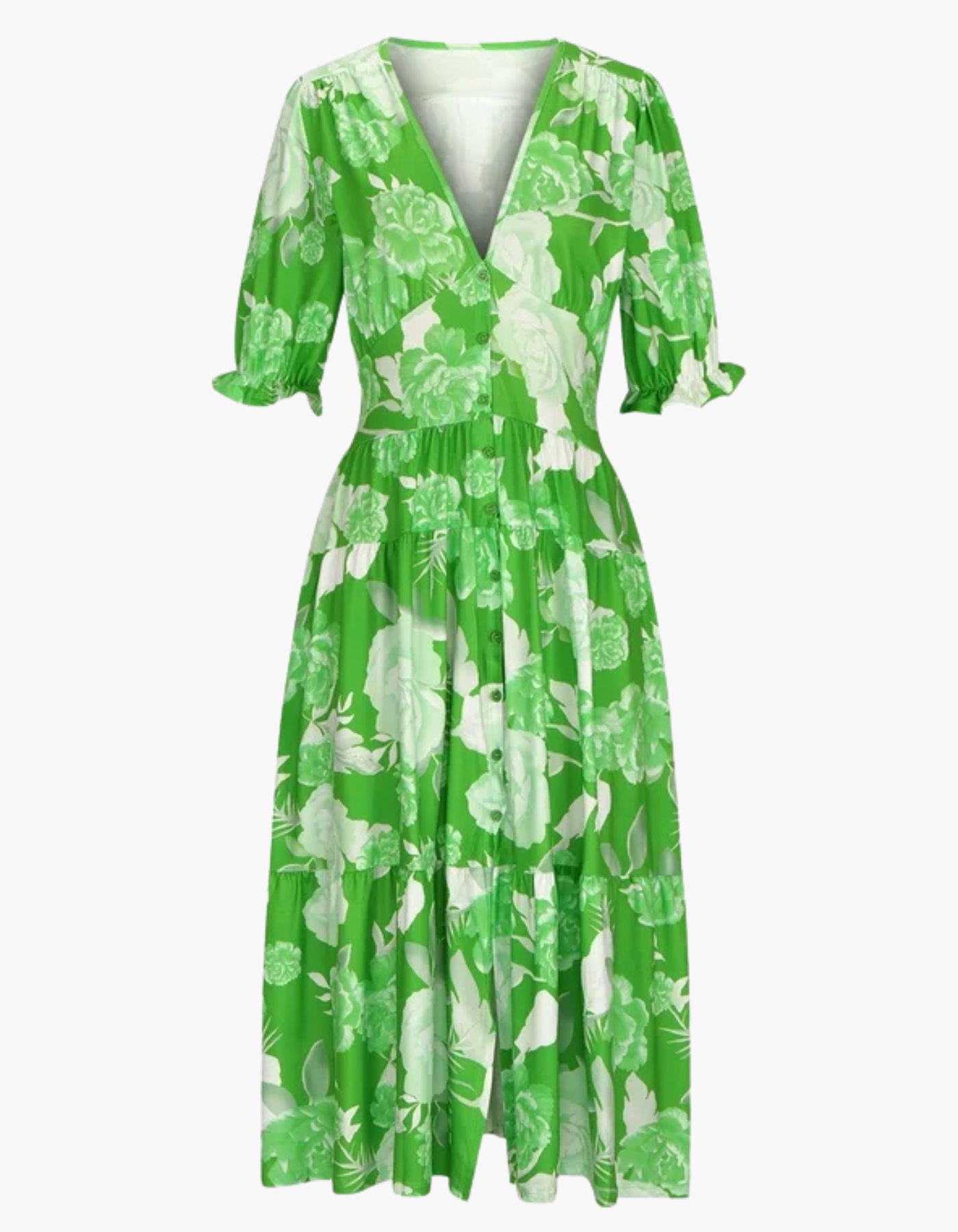 Elodie – Floral print – Maxi dress-10189557334343-Ivory Ombre
