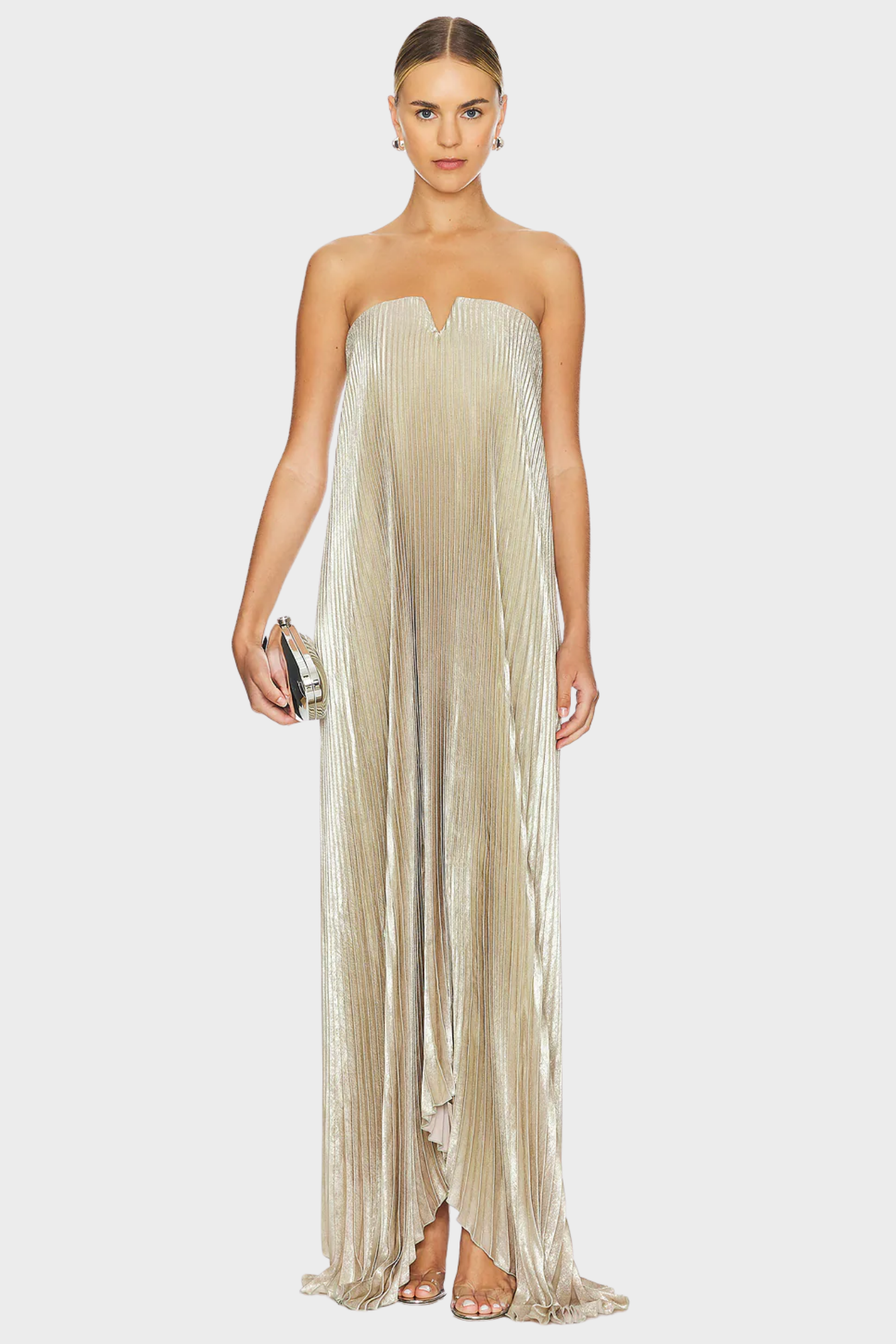 Élodienne – Metallic pleated – Strapless gown-10174864851271-Ivory Ombre