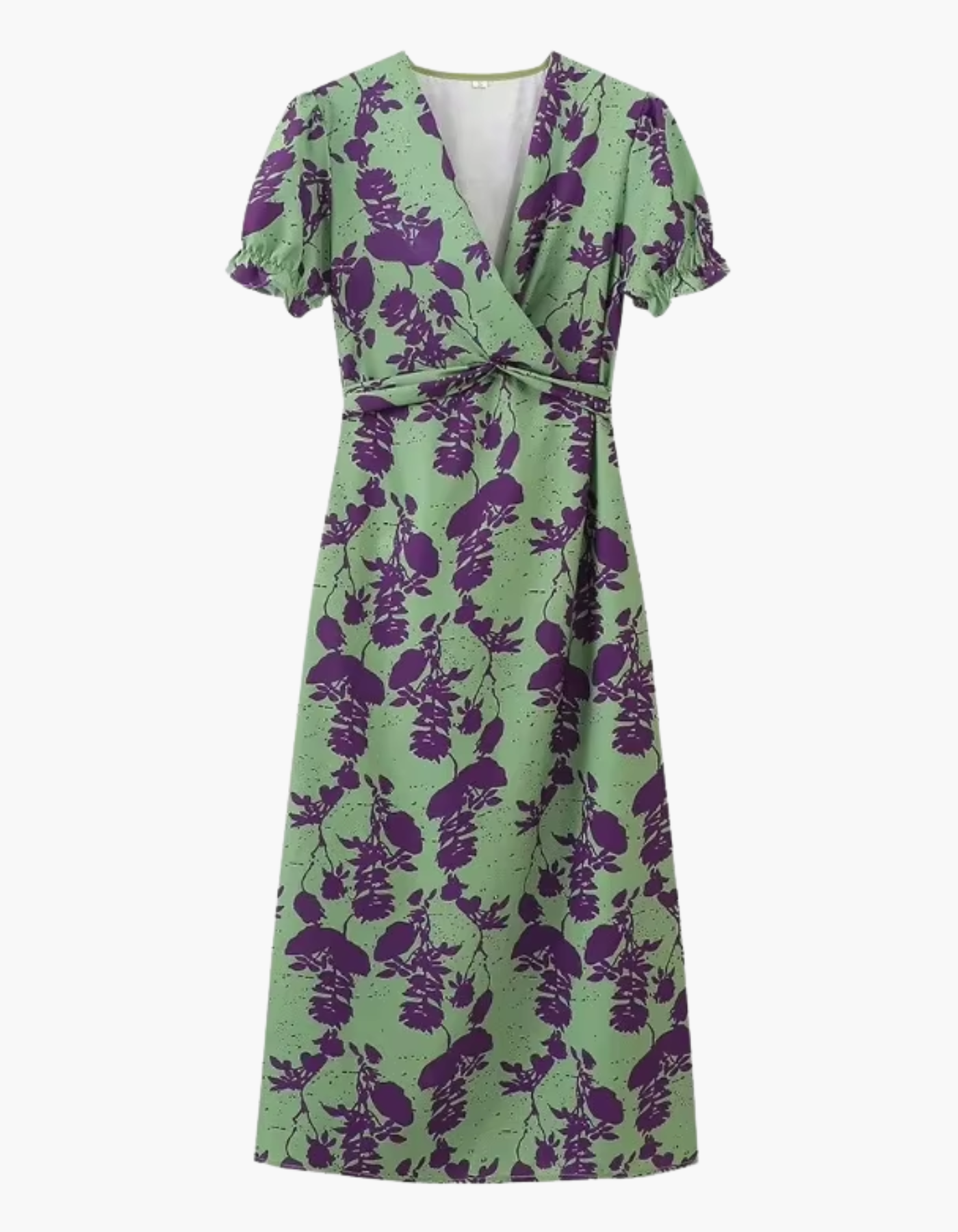 Elvienne – Floral wrap design – Midi dress-10174865211719-Ivory Ombre