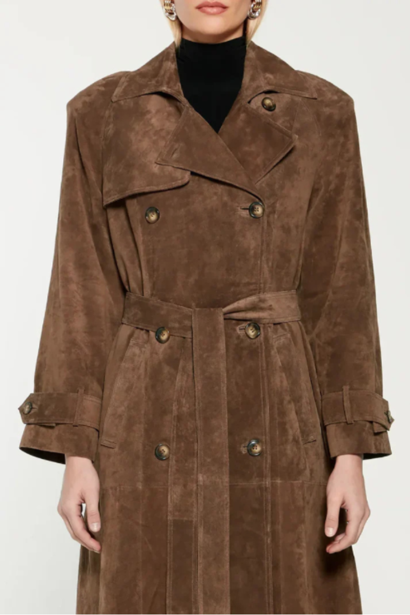 Emilienne – Suede elegance – Trench coat-10174726865223-Ivory Ombre