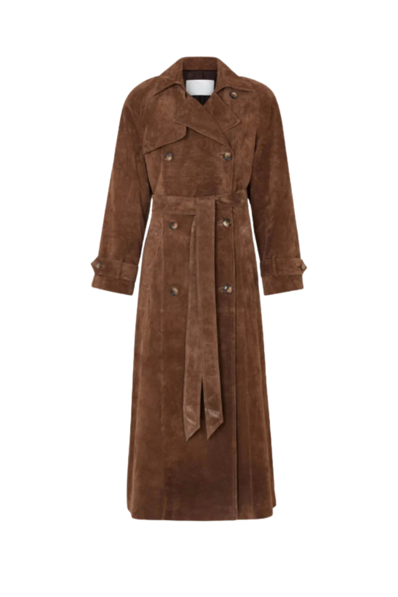 Emilienne – Suede elegance – Trench coat-10174726865223-Ivory Ombre
