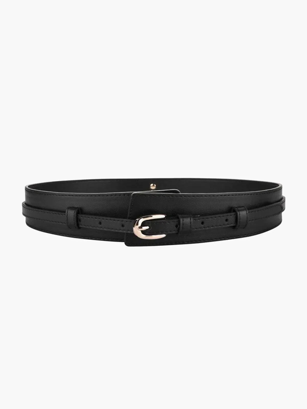 Esmarie – Matte black finish – Leather belt-10174651859271-Ivory Ombre