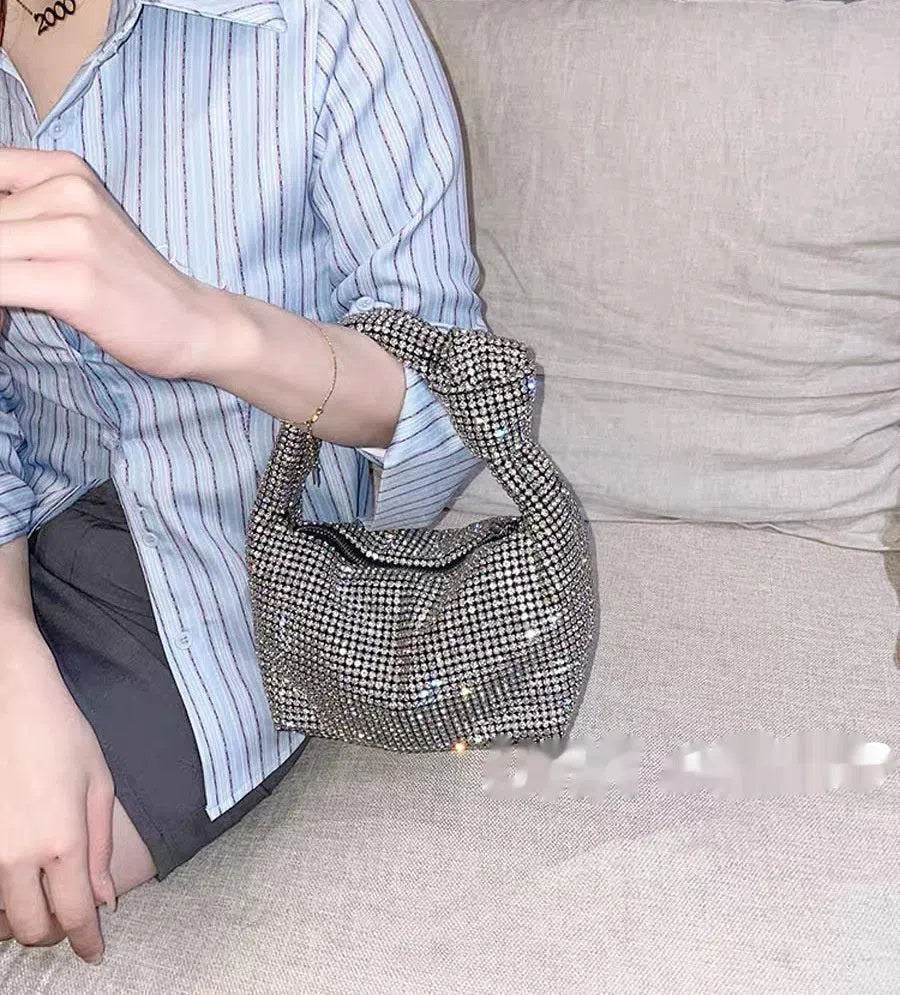Estelle – Handmade crystal details – Rhinestone mini bag-10174665654599-Ivory Ombre