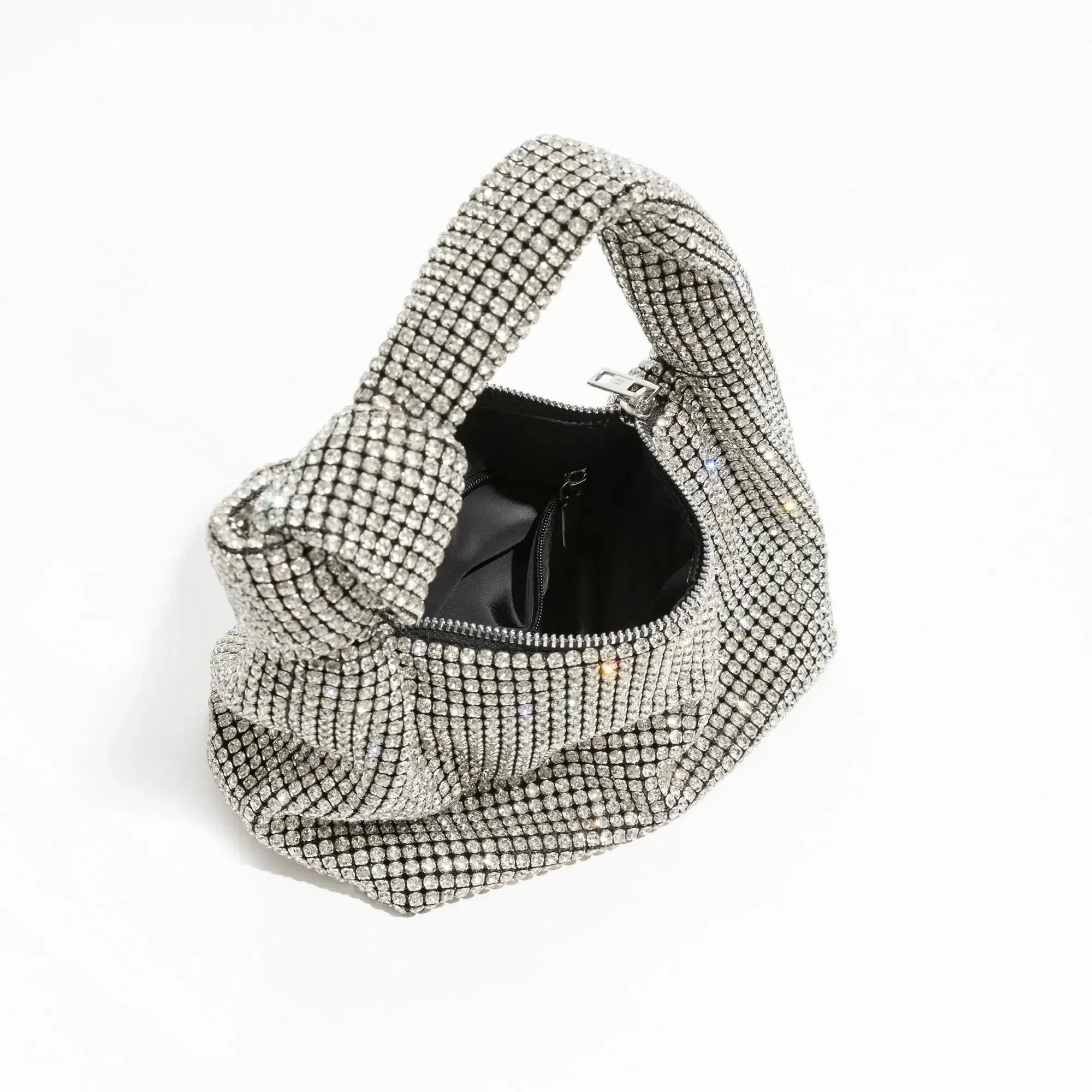 Estelle – Handmade crystal details – Rhinestone mini bag-10174665654599-Ivory Ombre