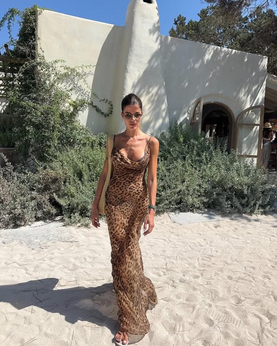 Feliciana – Adjustable – Leopard maxi dress-10174730010951-Ivory Ombre