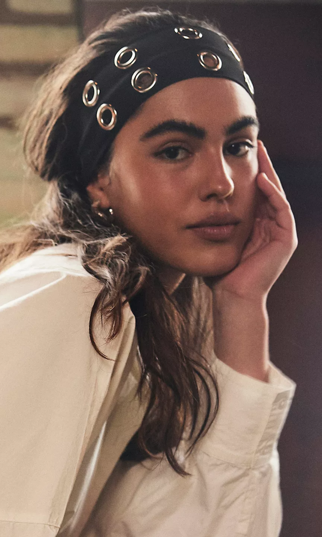 Feretta – Punk eyelet detail – Headband-10174848827719-Ivory Ombre