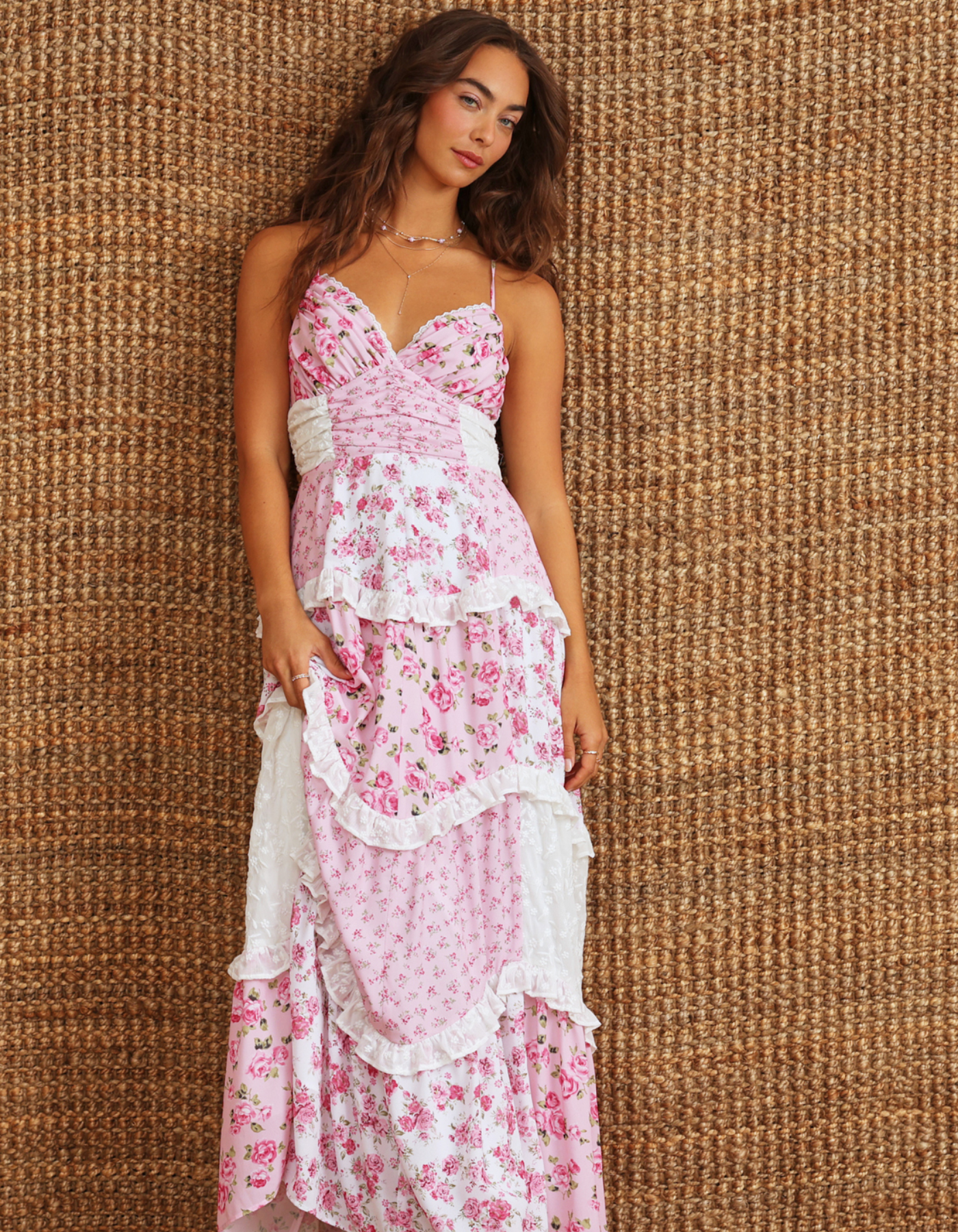 Fiorellina – Romantic patchwork – Maxi dress-10183969767751-Ivory Ombre