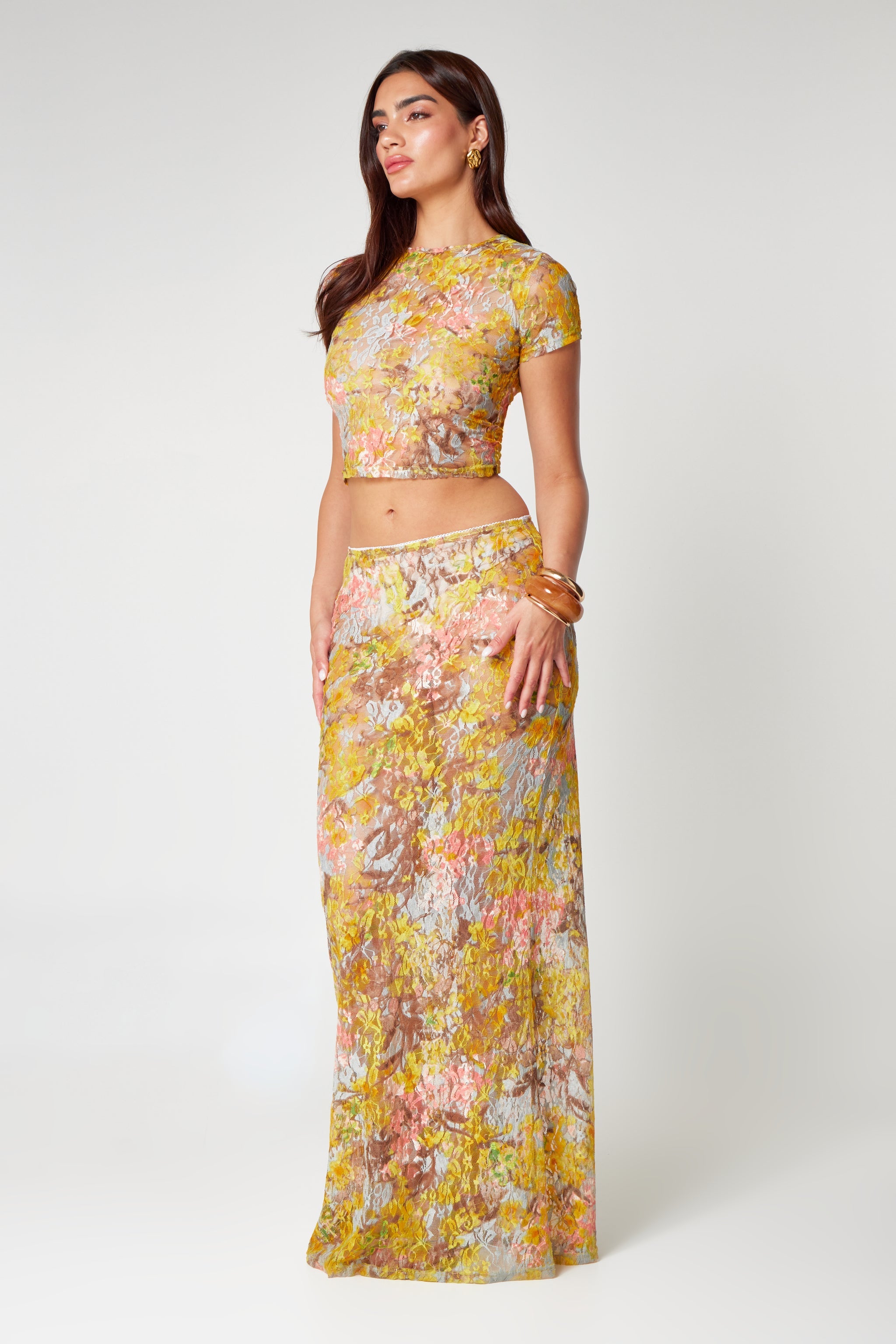 Fioreluna – Sheer floral print – Two-piece set-10201041011015-Ivory Ombre