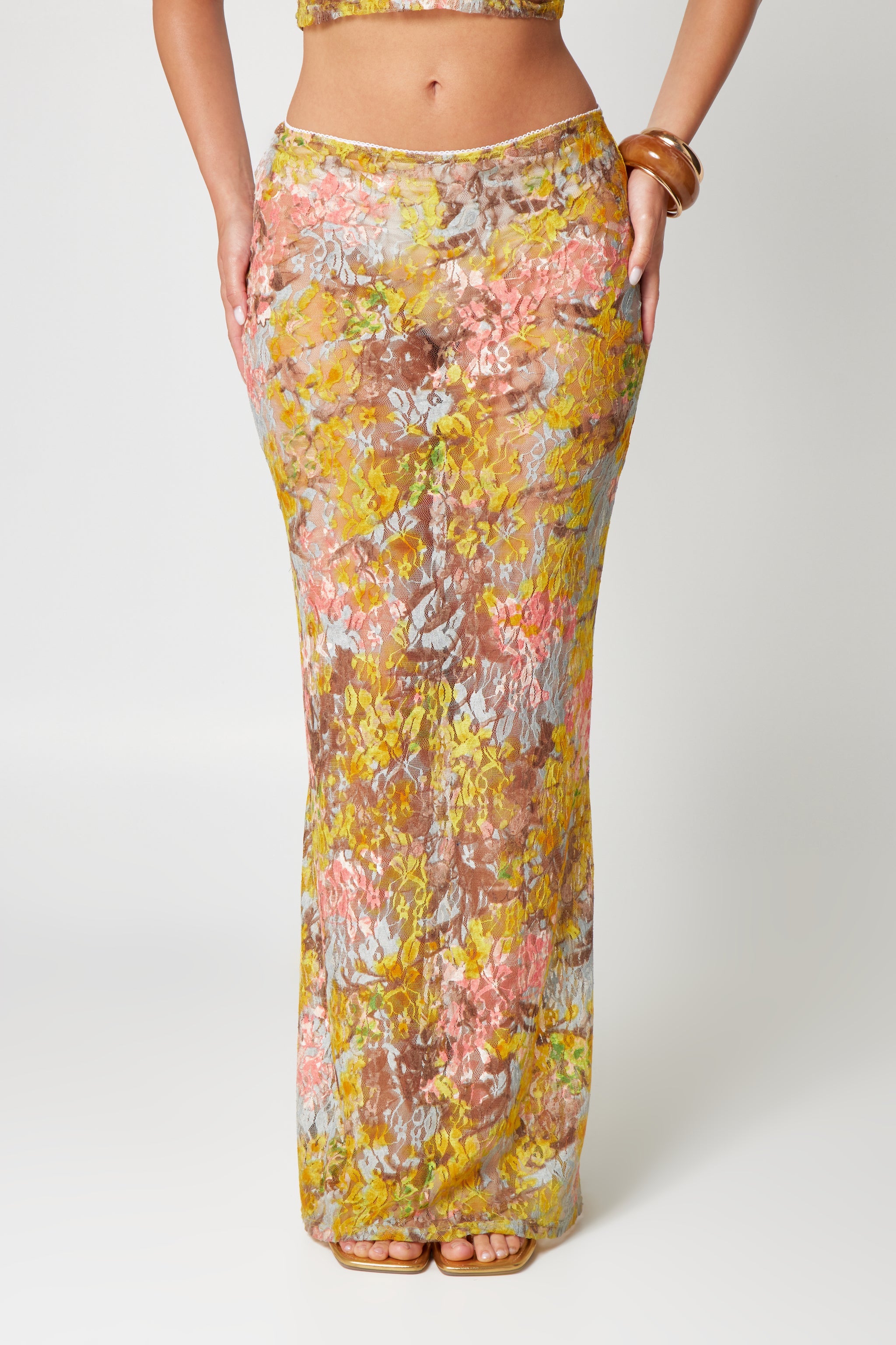 Fioreluna – Sheer floral print – Two-piece set-10201041011015-Ivory Ombre