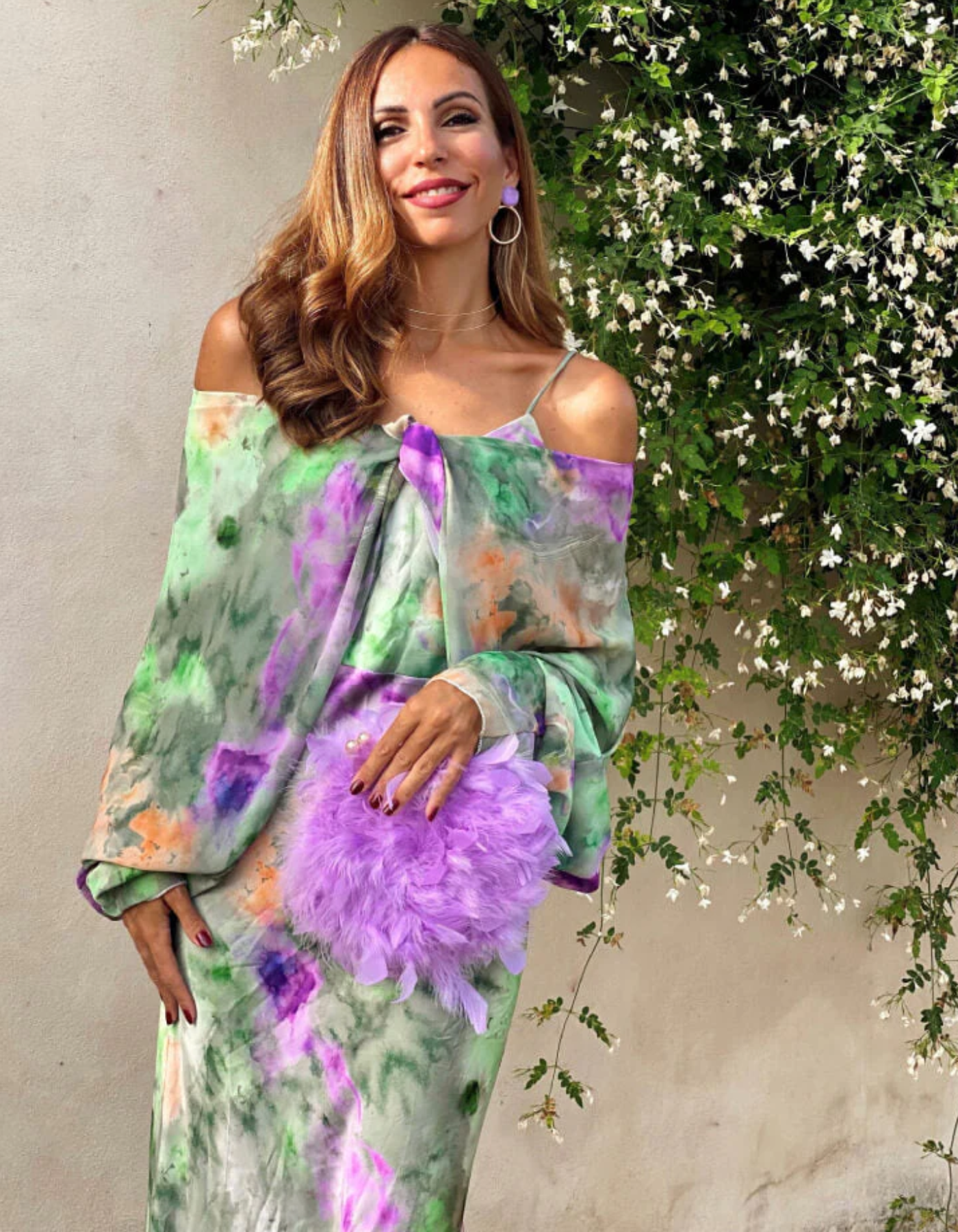 Fleurienne – Watercolour bloom – Maxi dress-10199534600519-Ivory Ombre