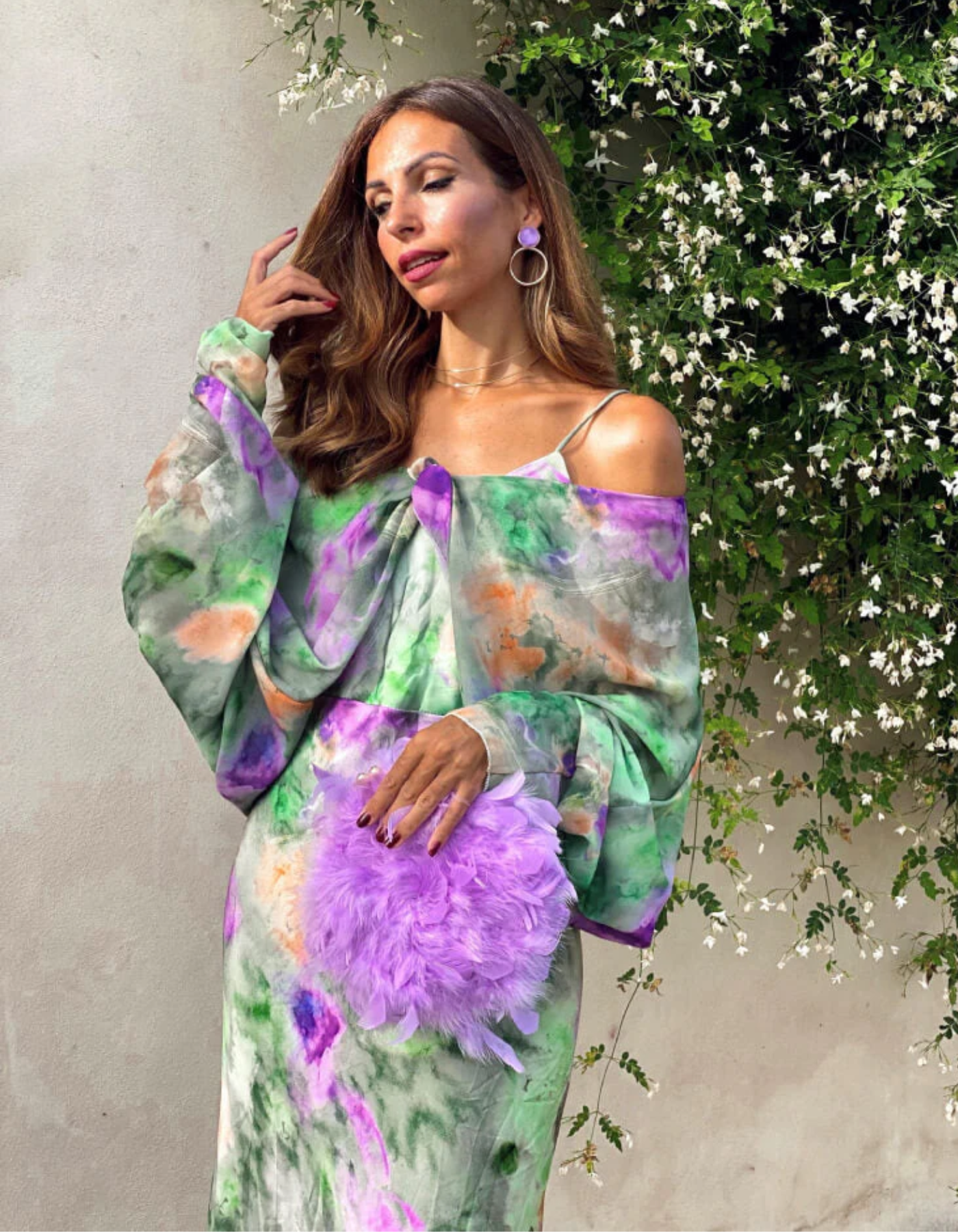 Fleurienne – Watercolour bloom – Maxi dress-10199534600519-Ivory Ombre