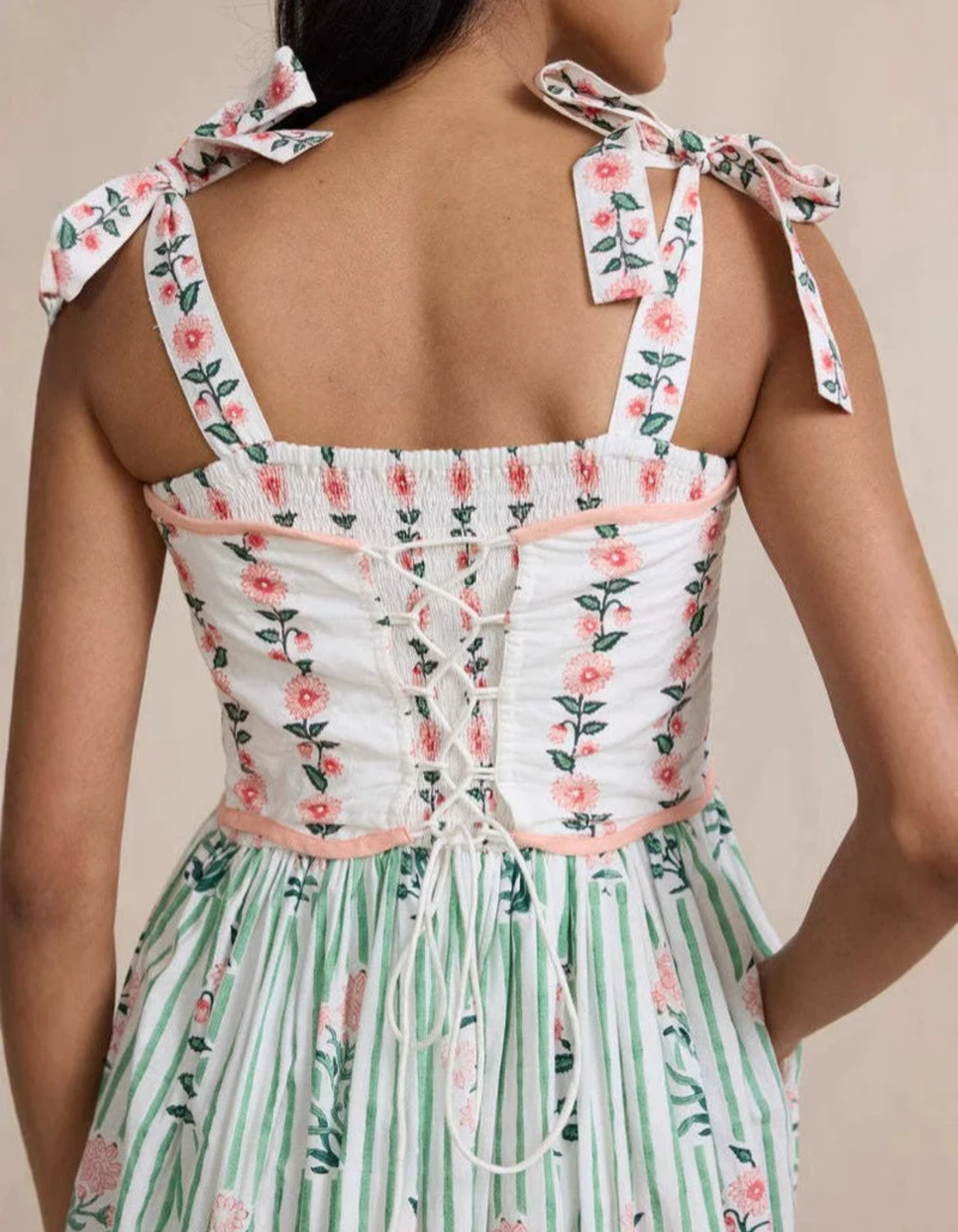 Floréelle – Hand-block print charm – Maxi dress-10174870290759-Ivory Ombre