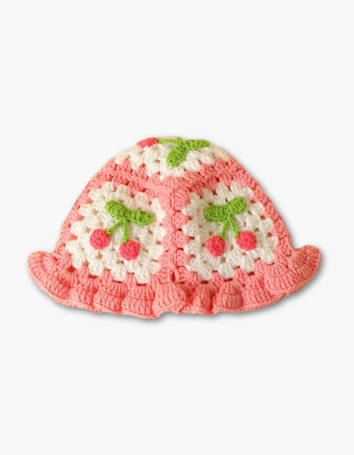 Frambella – Strawberry motif – Crochet hat-10174849777991-Ivory Ombre