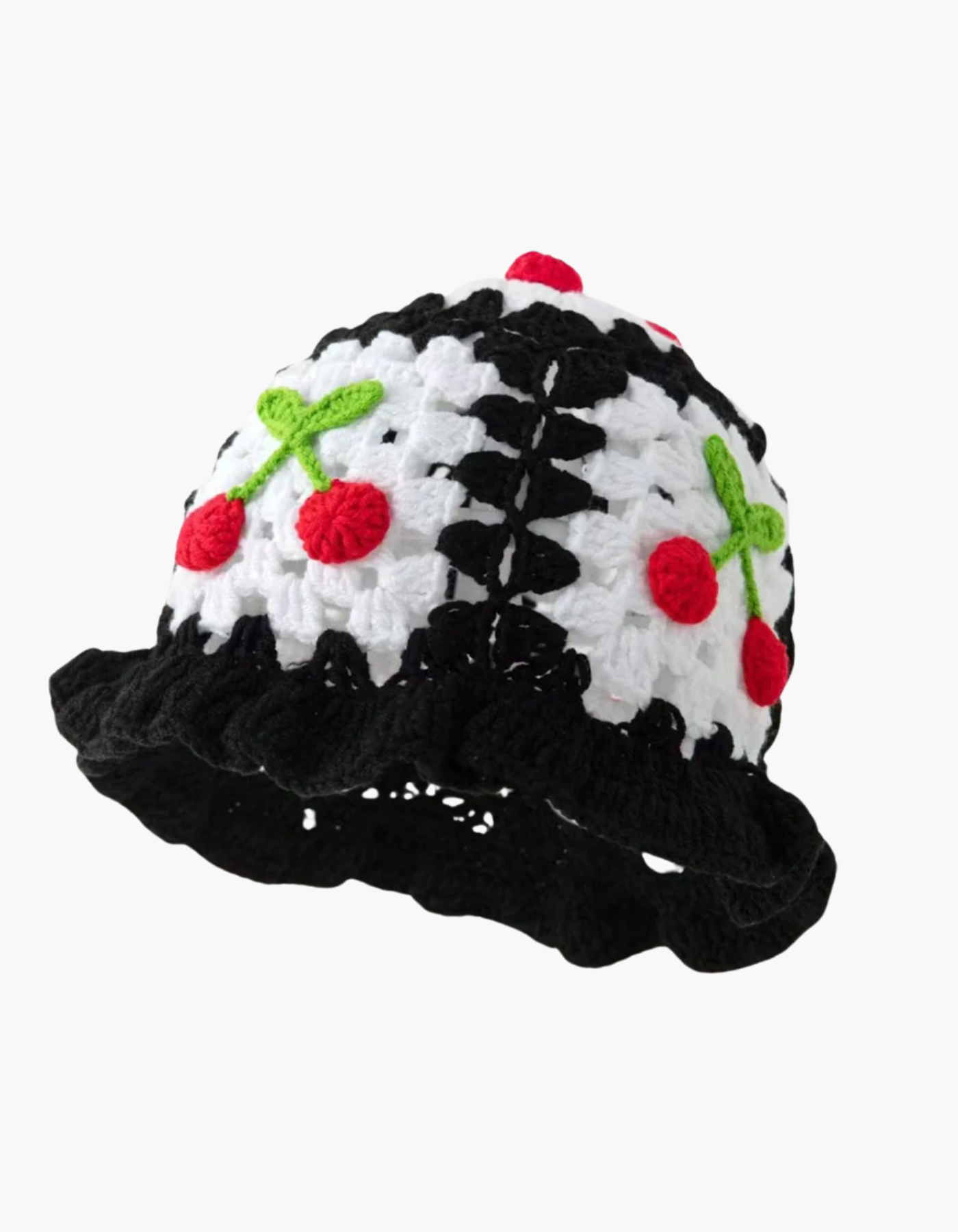 Frambella – Strawberry motif – Crochet hat-10174849777991-Ivory Ombre
