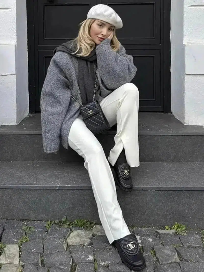 Giorgia – Cozy warmth – Fleece bomber jacket-10174772412743-Ivory Ombre