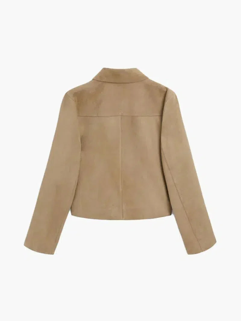 Grazia – Cropped design – Faux suede jacket-15137995817344-Santi Vento Atelier