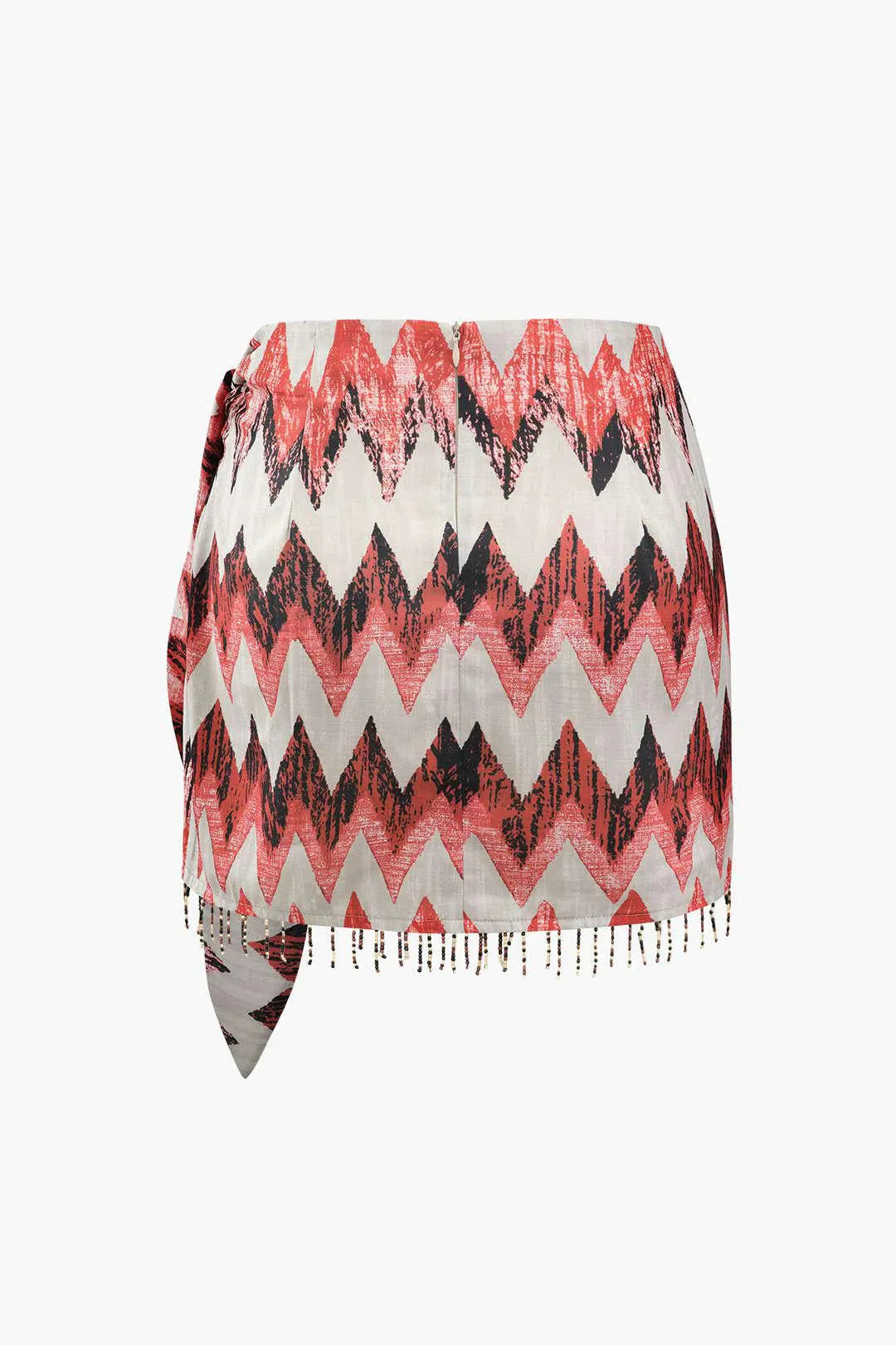 Ida – Unique design – Printed knot mini skirt-10174844371271-Ivory Ombre