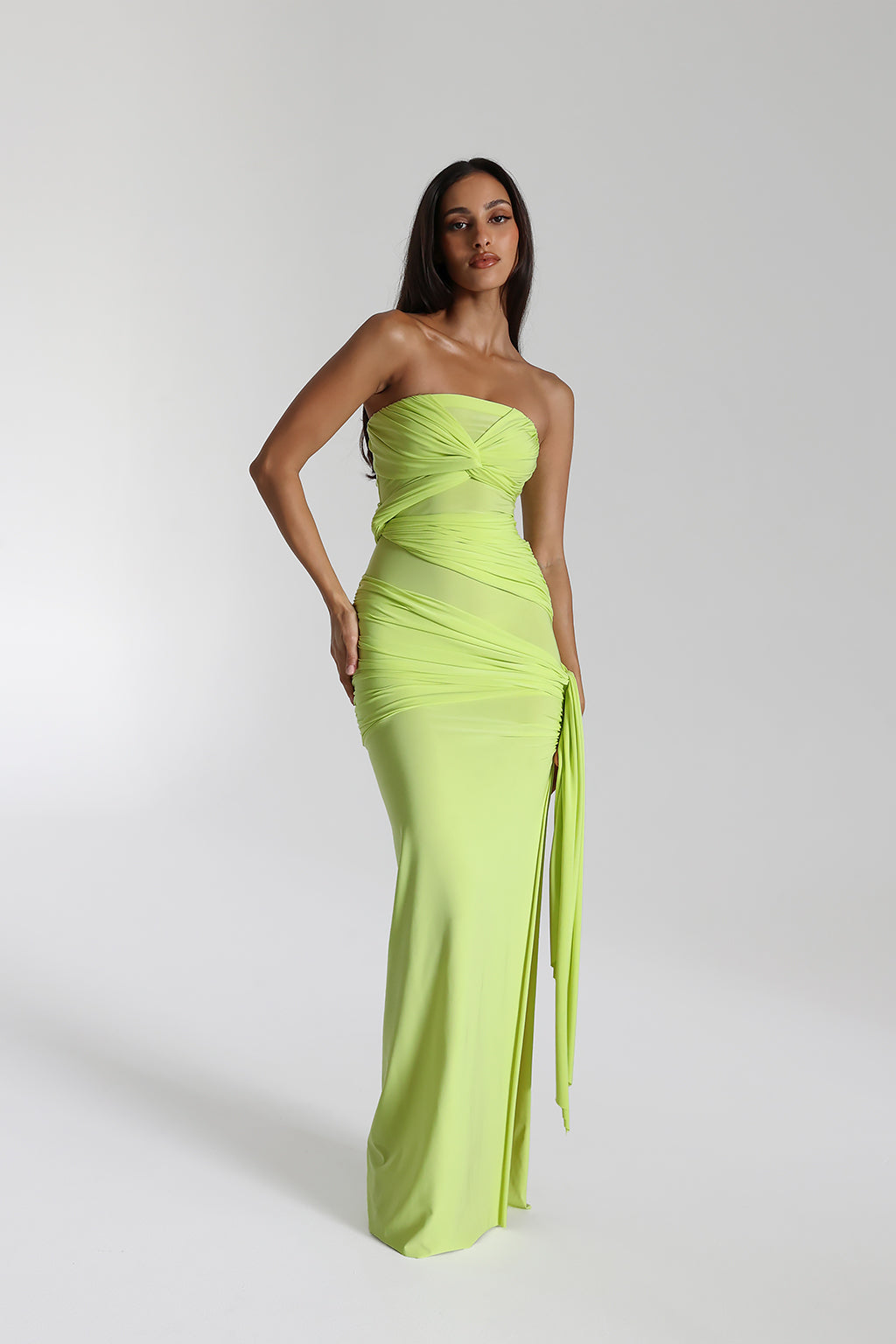 Isabella – Draped design – Maxi dress-10189557825863-Ivory Ombre