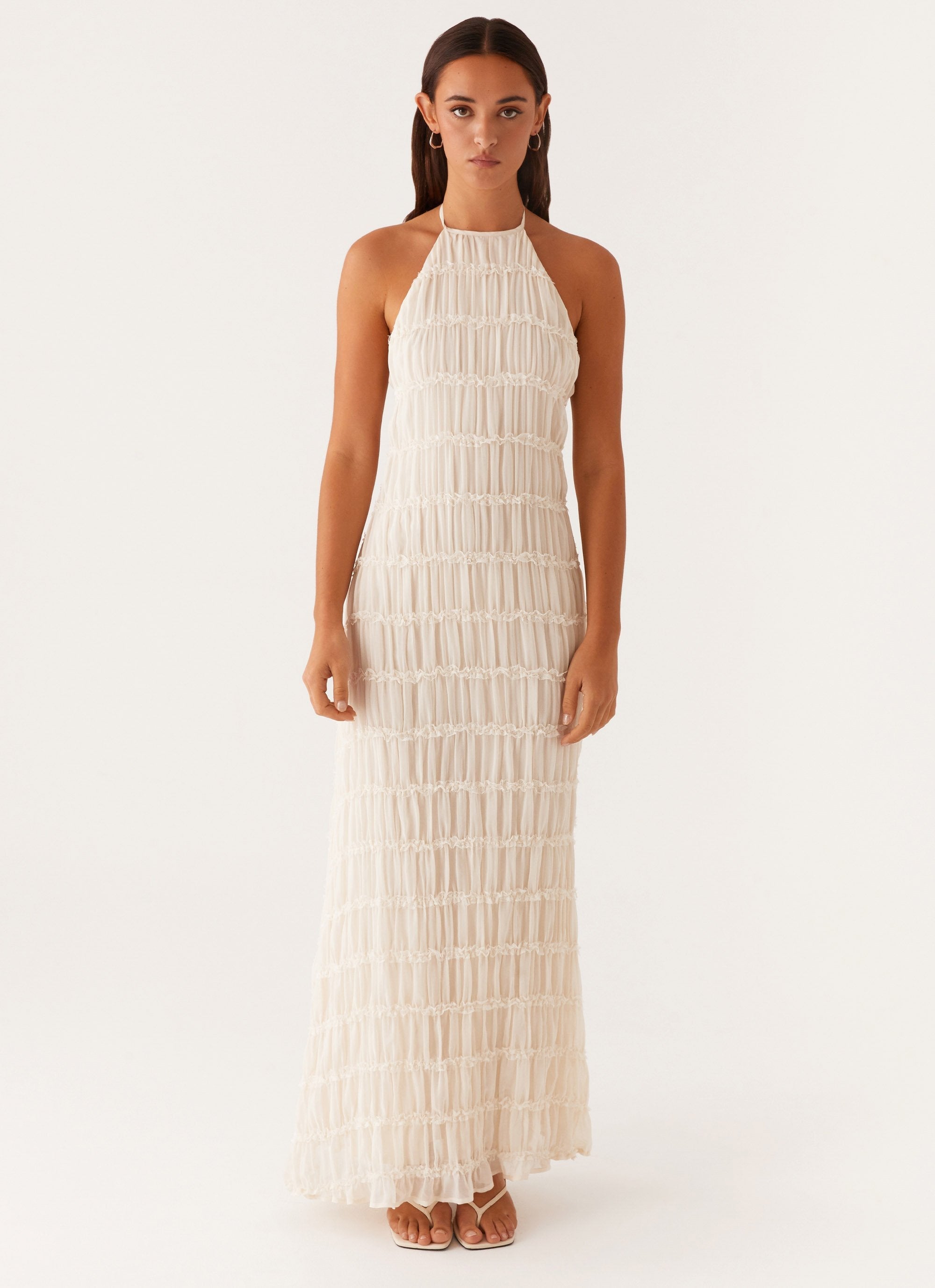 Isadora – Ethereal elegance – Halter maxi dress-10174731944263-Ivory Ombre