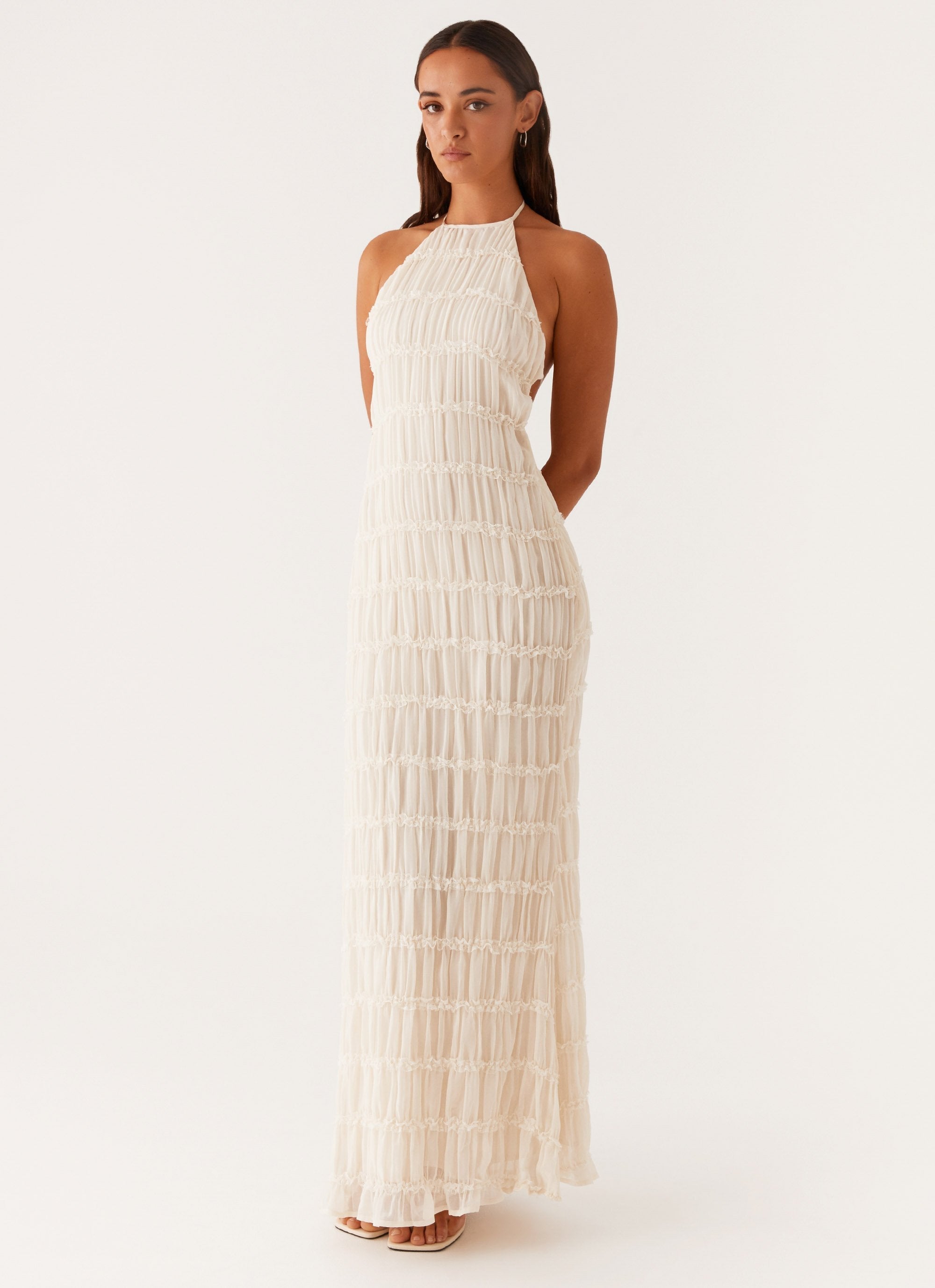 Isadora – Ethereal elegance – Halter maxi dress-10174731944263-Ivory Ombre