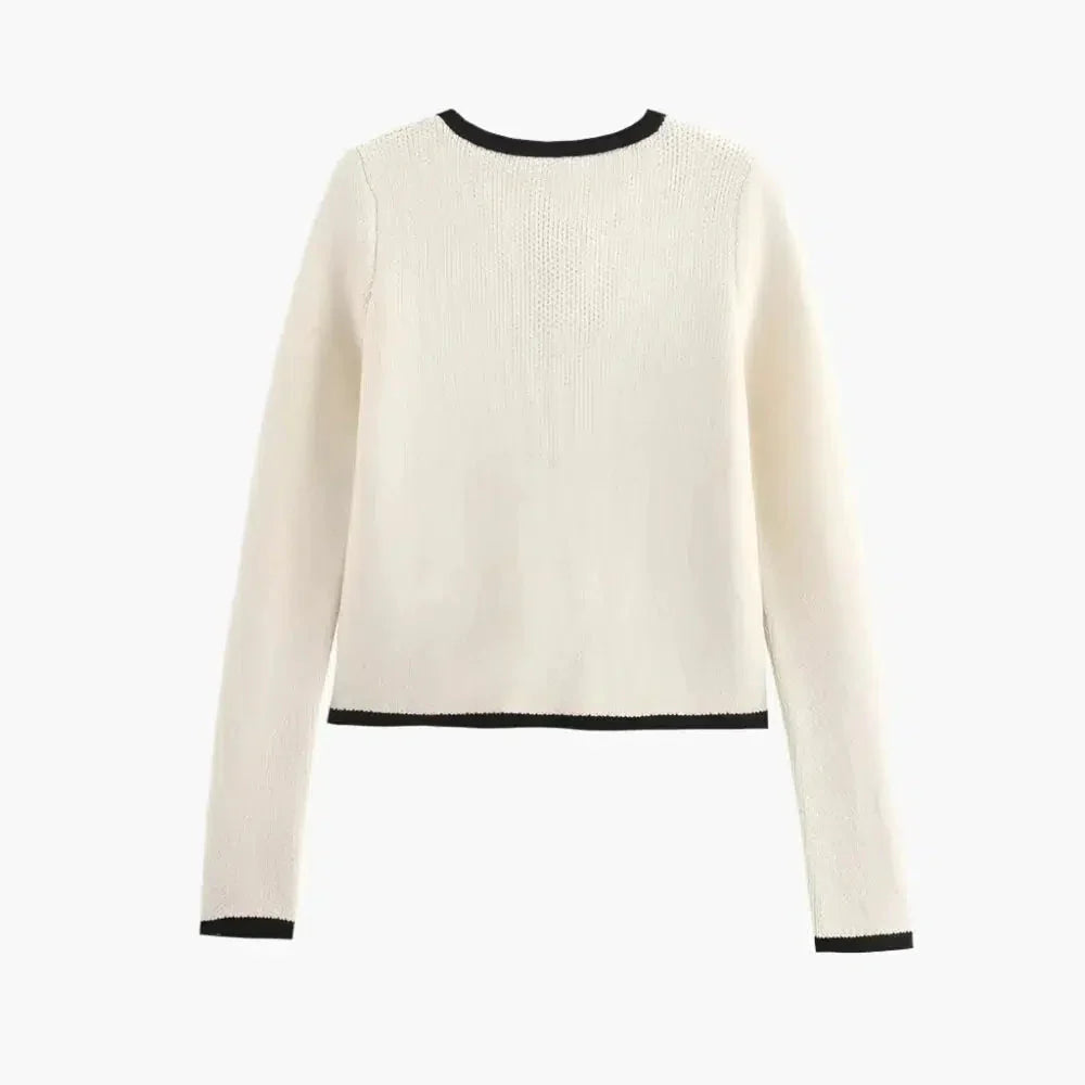 Josette – Bow accents – Chic cardigan-10174842798407-Ivory Ombre