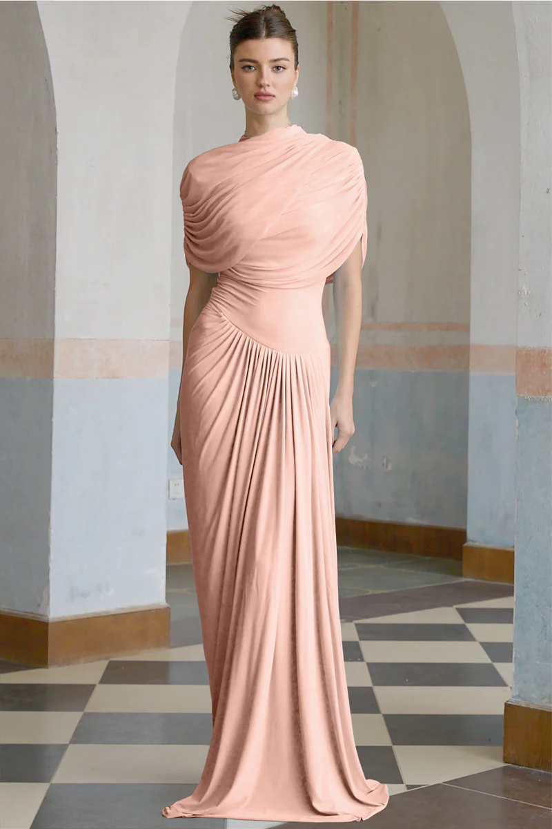 Katherine – Draped silhouette – One-shoulder evening gown-10178268004679-Ivory Ombre