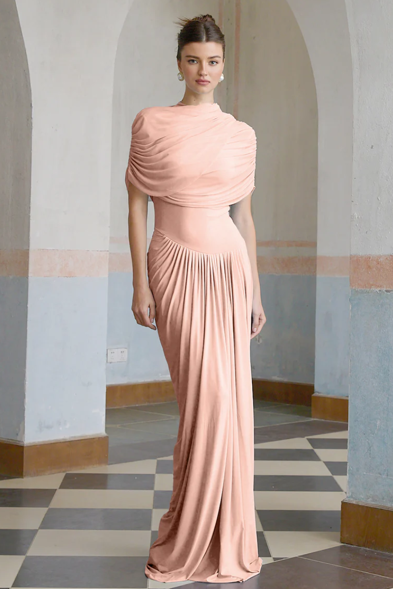 Katherine – Draped silhouette – One-shoulder evening gown-10178268004679-Ivory Ombre