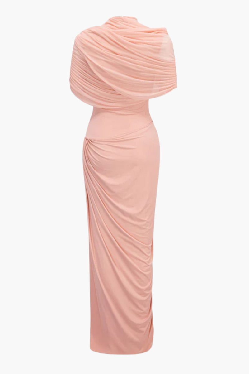 Katherine – Draped silhouette – One-shoulder evening gown-10178268004679-Ivory Ombre