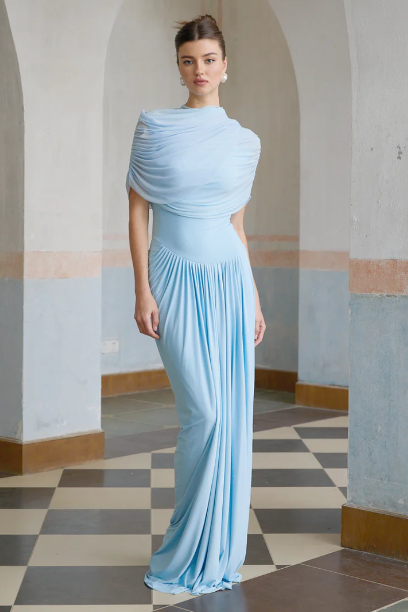 Katherine – Draped silhouette – One-shoulder evening gown-10178268004679-Ivory Ombre