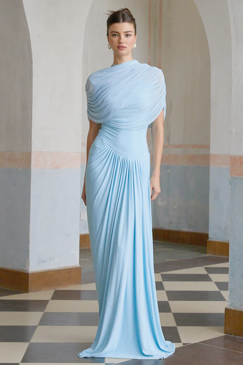 Katherine – Draped silhouette – One-shoulder evening gown-10178268004679-Ivory Ombre