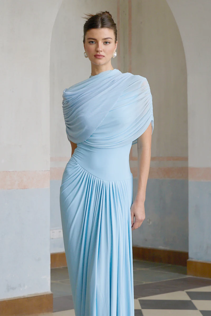 Katherine – Draped silhouette – One-shoulder evening gown-10178268004679-Ivory Ombre