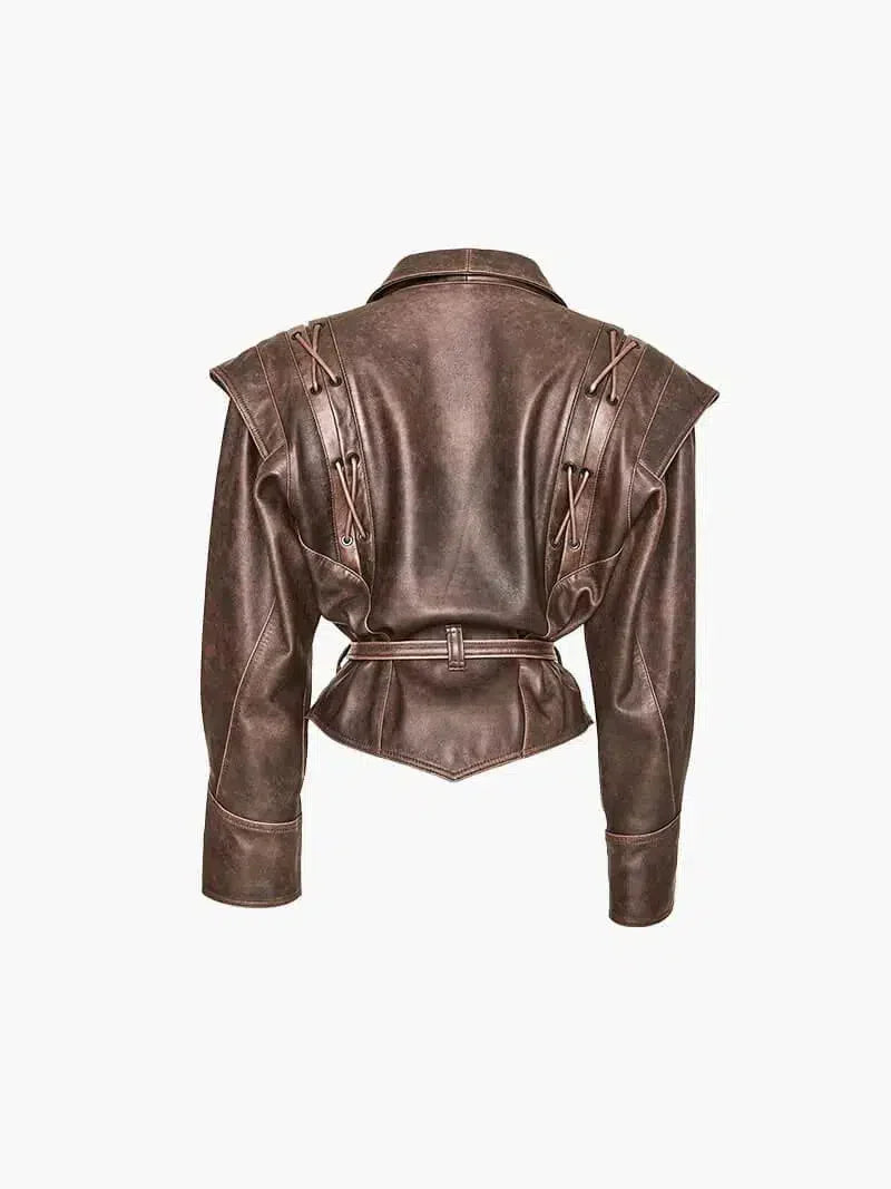 Katniss – Western-inspired style – Leather jacket-10174771986759-Ivory Ombre