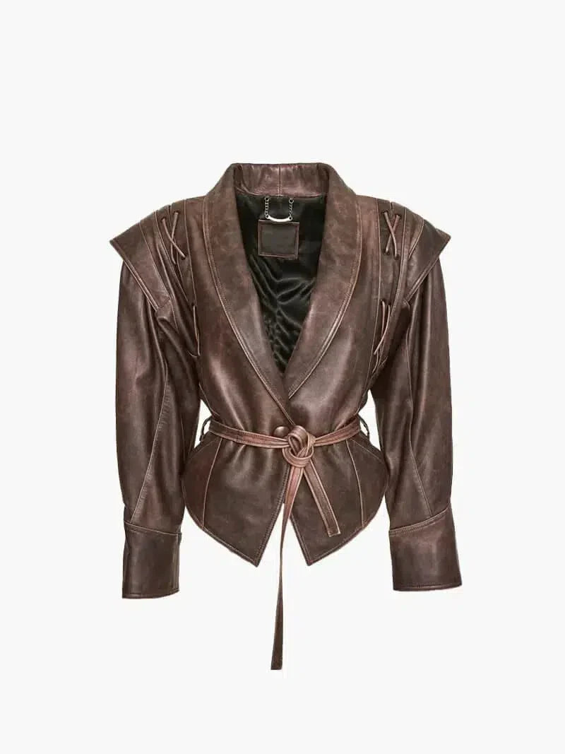 Katniss – Western-inspired style – Leather jacket-10174771986759-Ivory Ombre