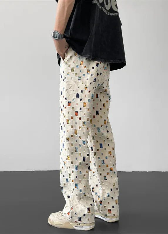 Ken – Cut-out mosaic – Relaxed trousers-10174867931463-Ivory Ombre