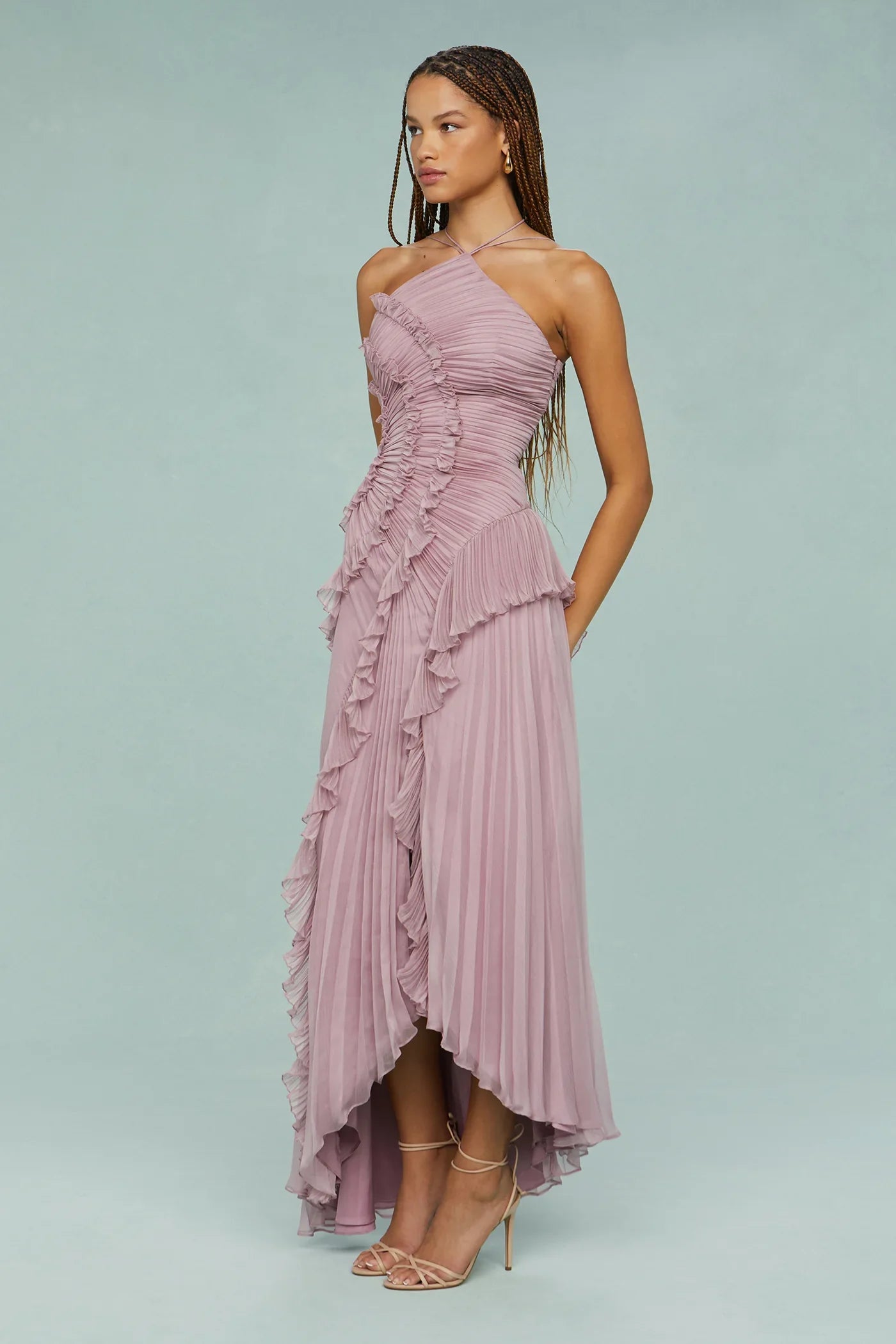 Lavirea – Sculpted pleats – One-shoulder midi dress-15161108824448-Santi Vento Atelier