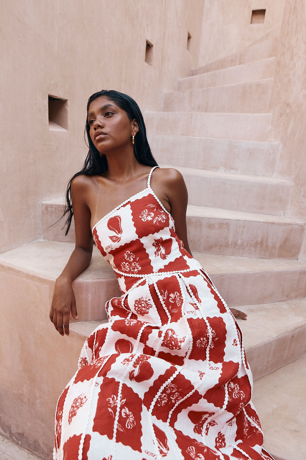 Luca Bella – Floral print – Maxi dress-10197784297799-Ivory Ombre
