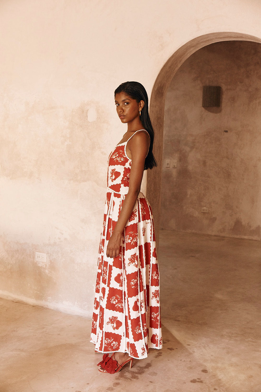 Luca Bella – Floral print – Maxi dress-10197784297799-Ivory Ombre