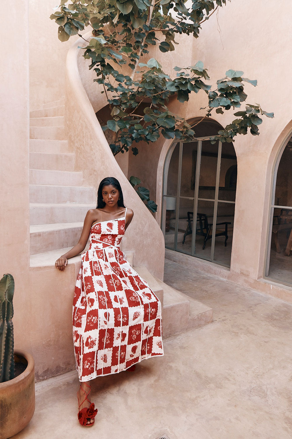 Luca Bella – Floral print – Maxi dress-10197784297799-Ivory Ombre