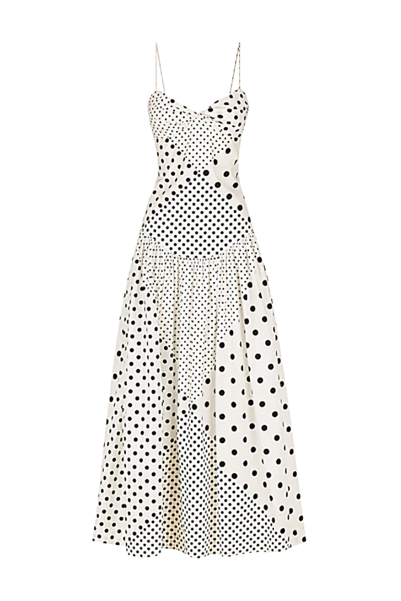Lucerra – Sculpted spot – Fitted midi dress-10174846173511-Ivory Ombre